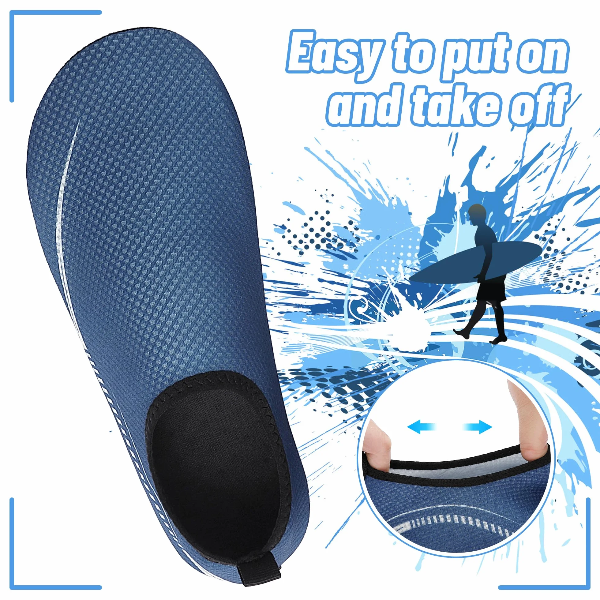 Buty do Wody Water Shoes Buty do SportóW Wodnych Lekkie Buty do PłYwania Buty PlażOwe Buty do Jogi Buty do Surfowania dla Kobiet I MężCzyzn. Niebieski, 36EU