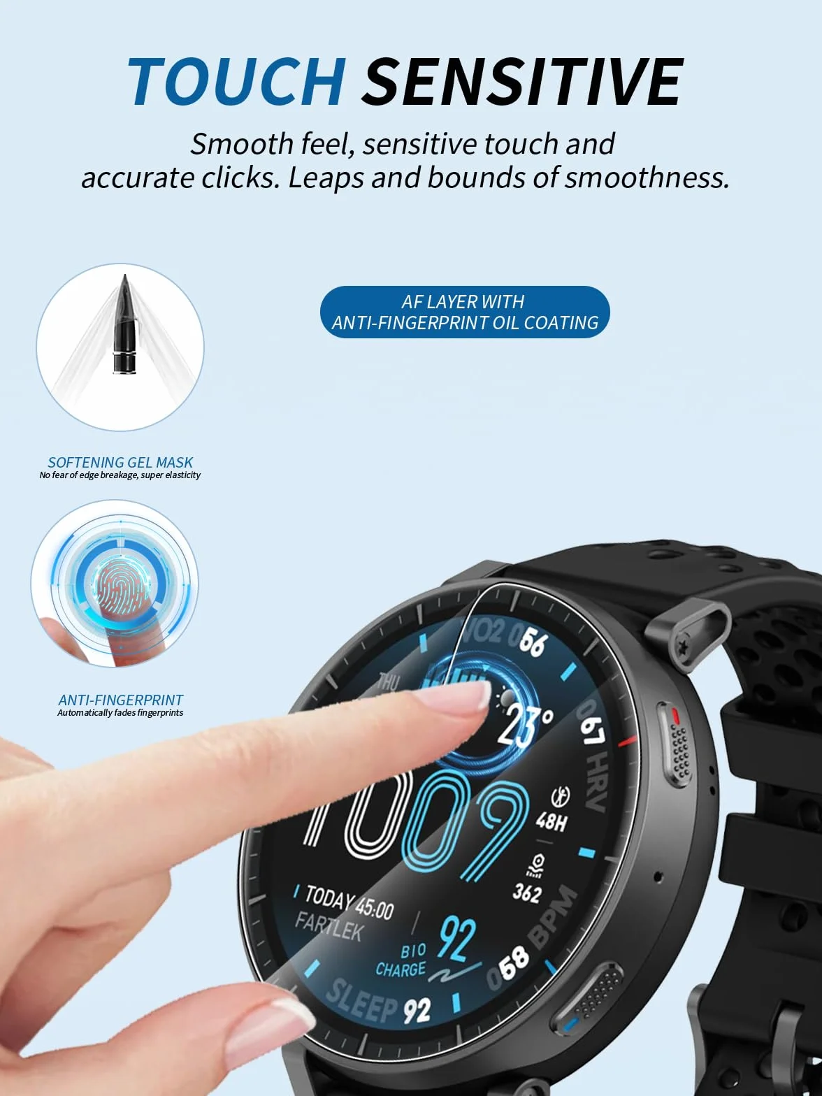 (6 sztuk) folii ochronnej do Amazfit Active Max, yystao TPU miękka folia ochronna na wyświetlacz, wysoka rozdzielczość, odporna na zarysowania, wrażliwa na dotyk, odporna na odciski palców