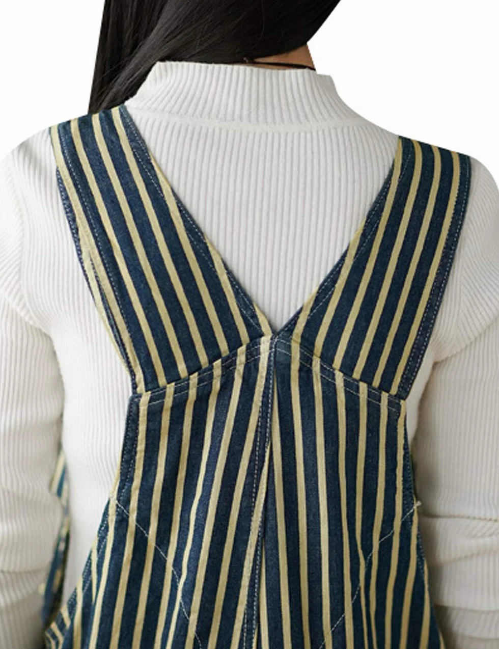 Youlee Damskie spodnie ogrodniczki z szerokimi nogawkami w stylu retro