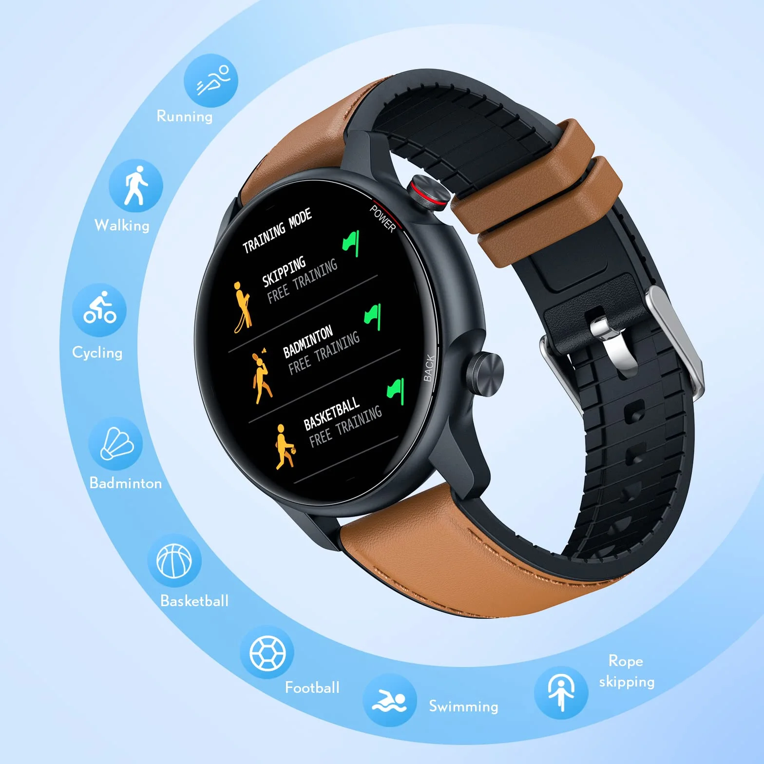 Męski smartwatch sportowy Smartwatch - 1,32 cala, wodoodporny ekran dotykowy IP68, inteligentna bransoletka z monitorem snu, tętna, krokomierz, tracker fitness, dla Androida, iOS, okrągła skóra