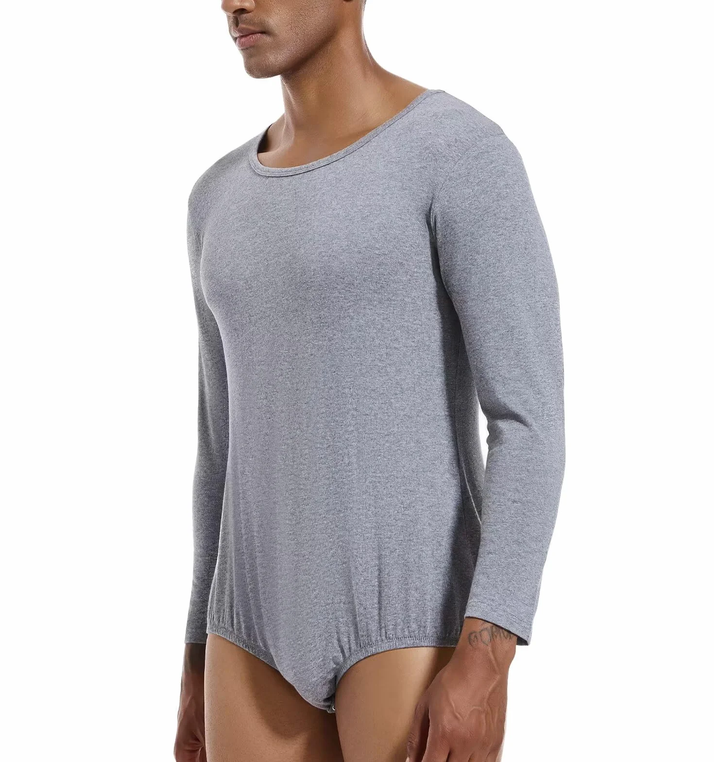 Landofgenie Mężczyźni Długi Rękaw Romper Pyżama Bodysuit One Piece Romper
