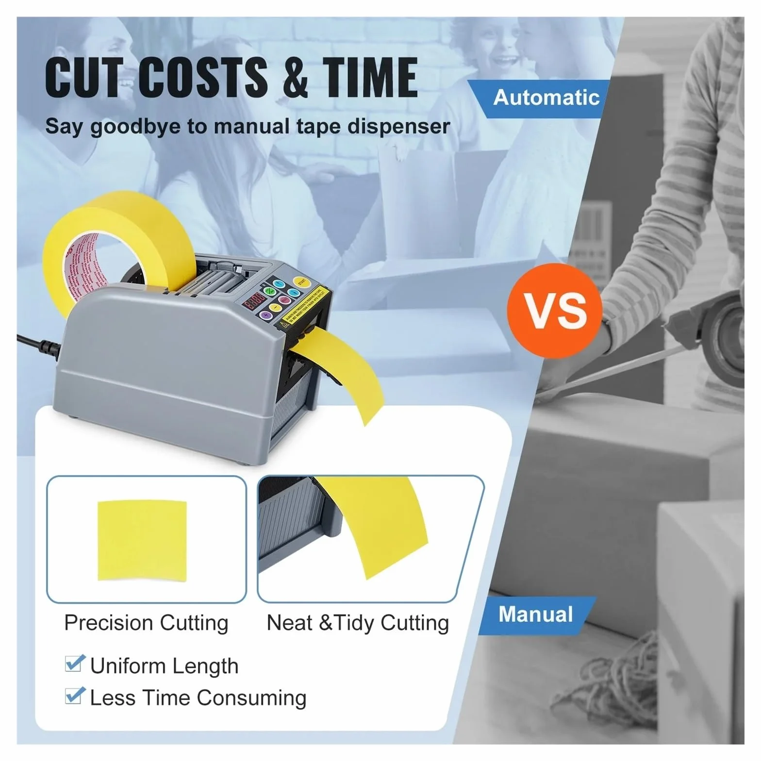 M-1000 Automatic Tape Dispenser Electric Adhesive Tape Cutter Cutting Machine High Temperature Belt Cutter(ZCUT-9-Knife Box)