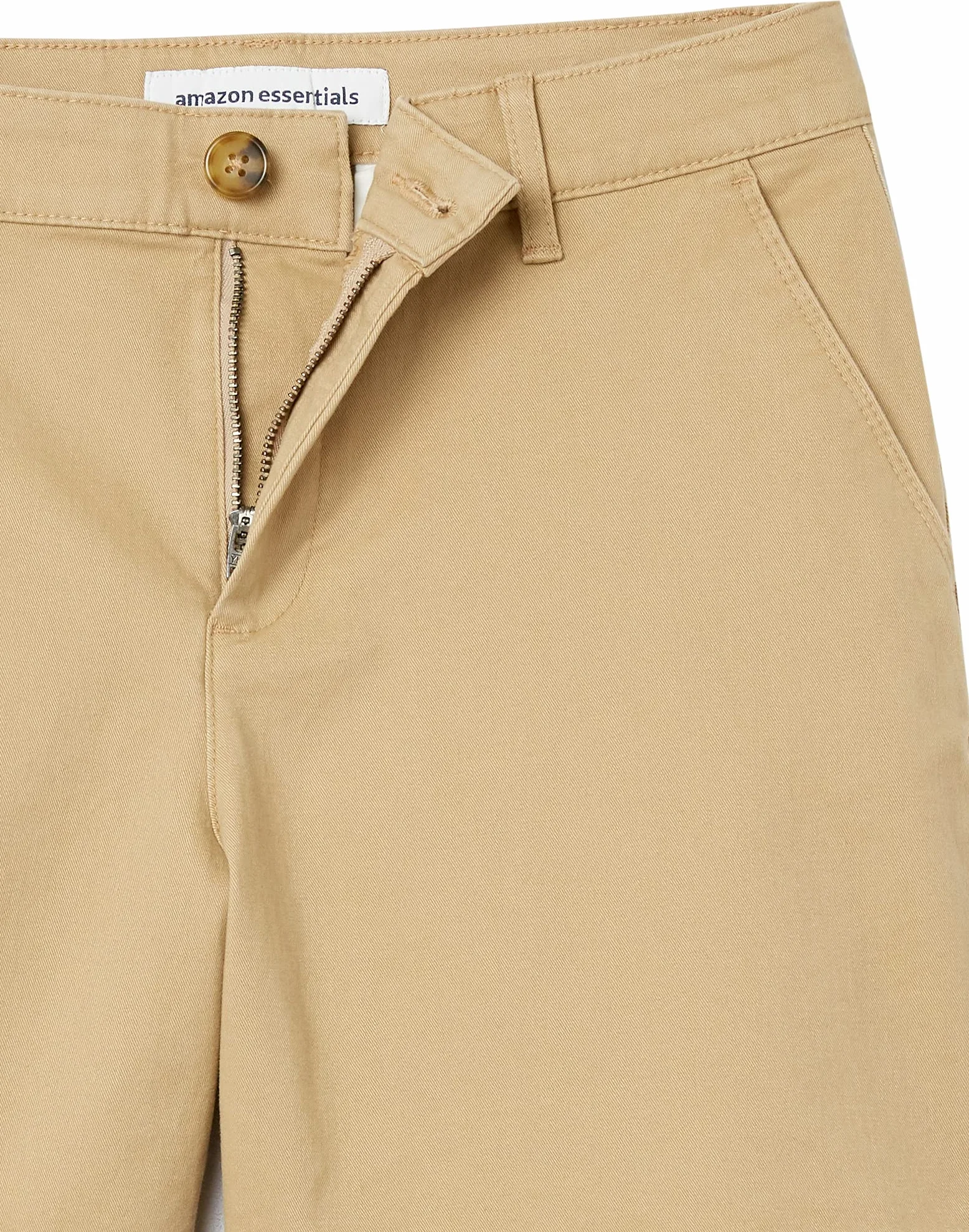 Amazon Essentials Damskie szorty o średnim wzroście slim fit 13 cm nogawki khaki (dostępne w prostych i krągłych krojach), khaki brązowy, 12