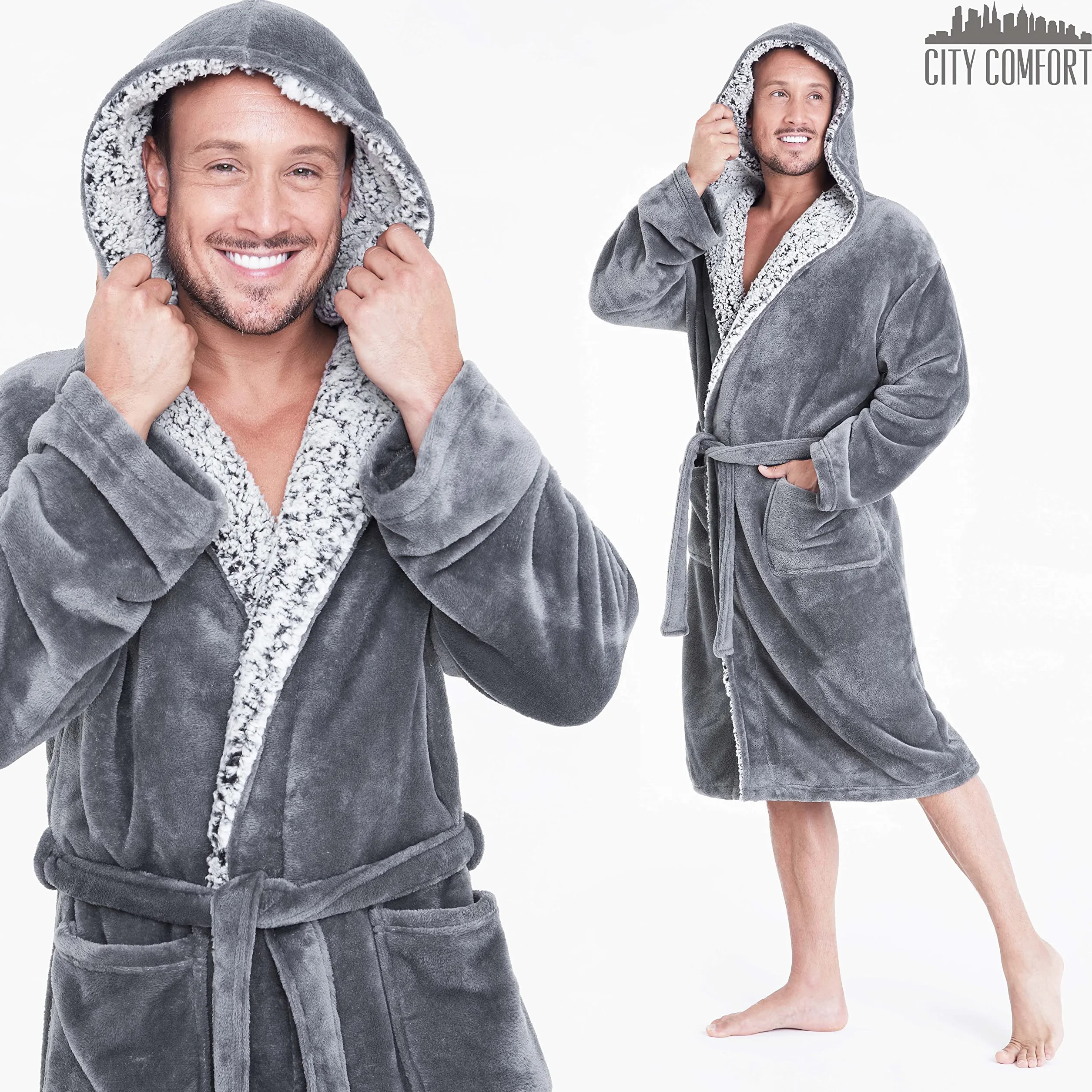 CityComfort Luksusowy super miękki męski szlafrok męski szlafrok