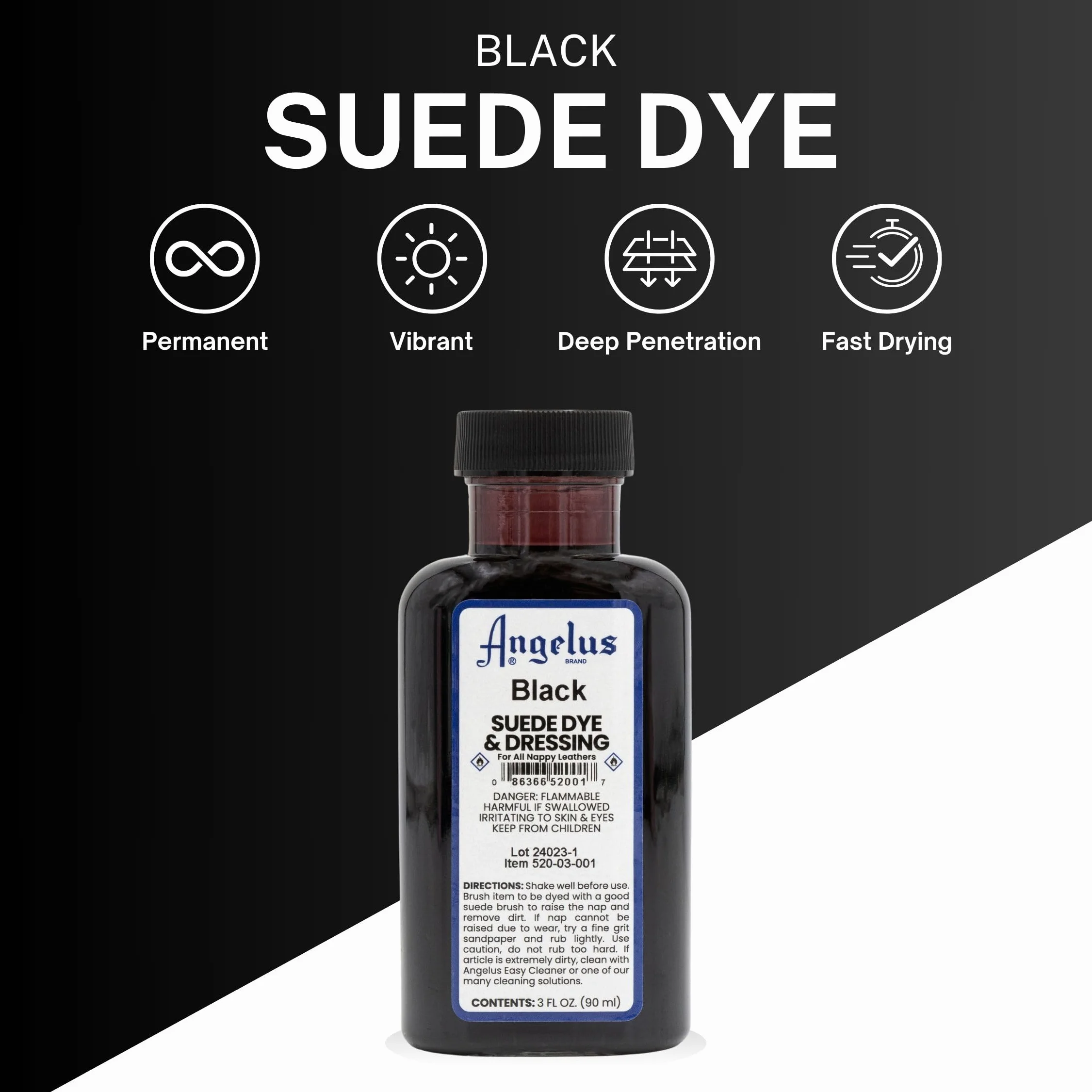 Kolor i powłoka zamszowa/Suede Dye 88,72 ml (czarny/czarny)