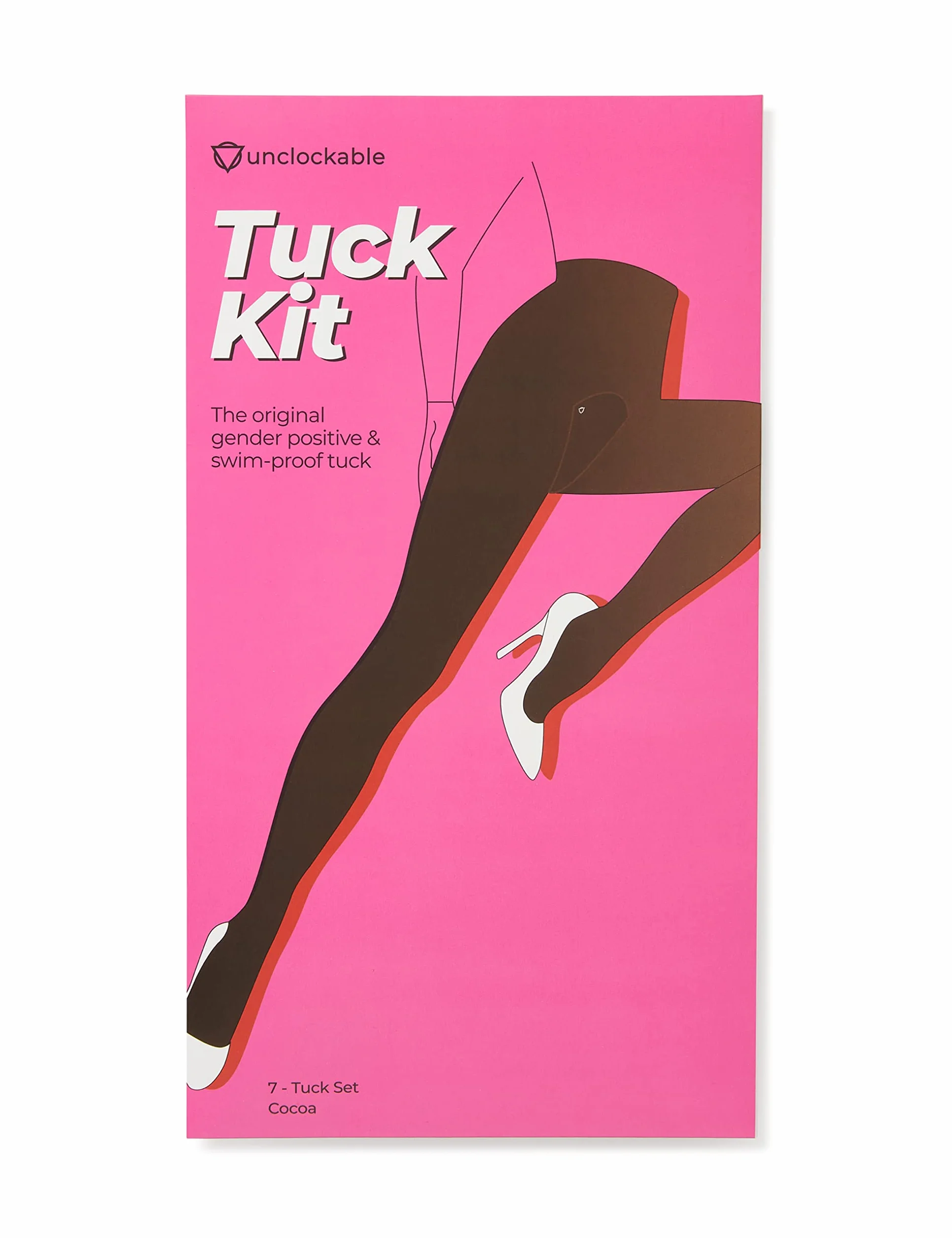 Unclockable Tuck Kit® 2 7 wodoodpornych wkładek, całodzienna ochrona, alternatywa dla gaffa dla osób transpłciowych, niebinarnych, drag queens i crossdresserów