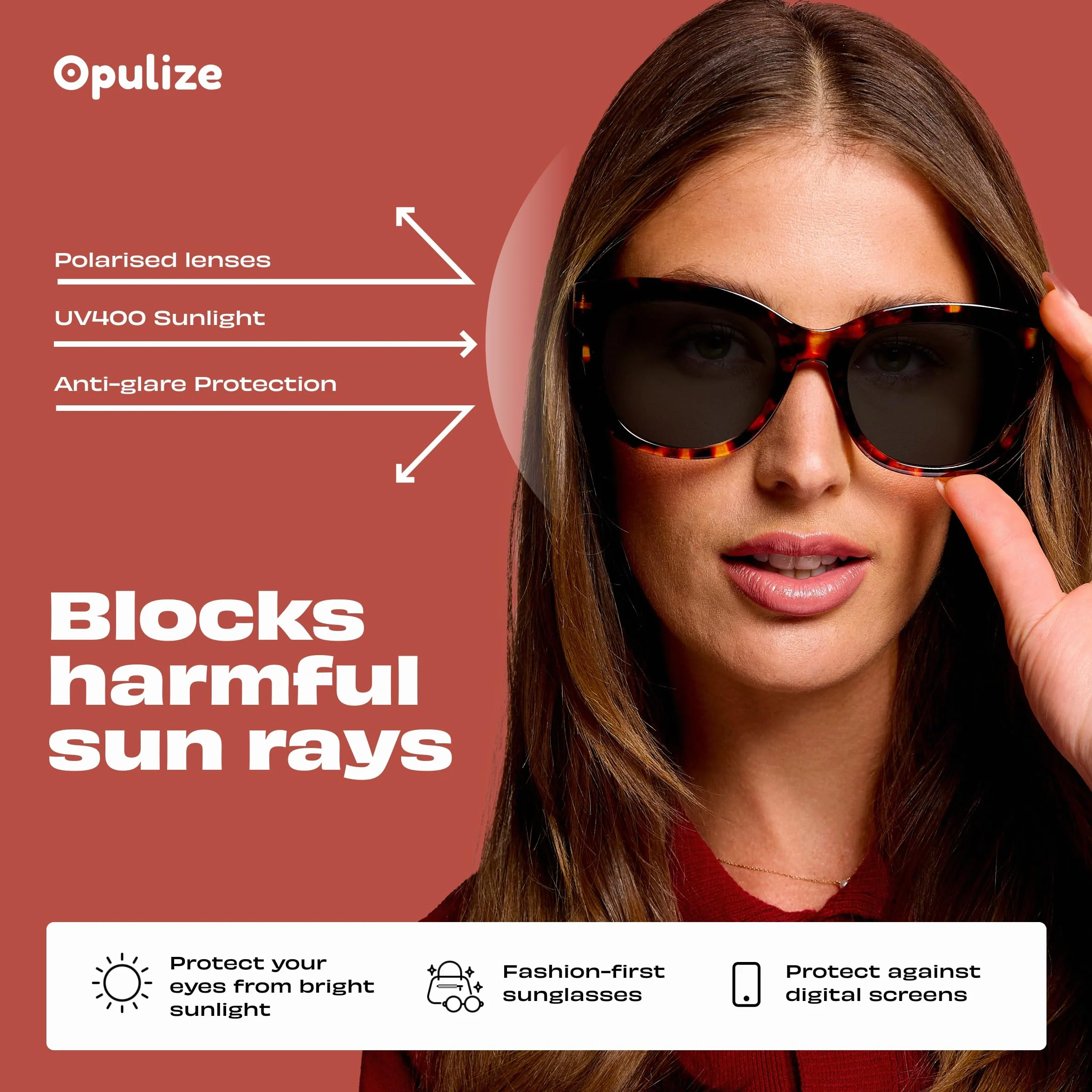 OPULIZE Okulary przeciwsłoneczne Uniseks Big