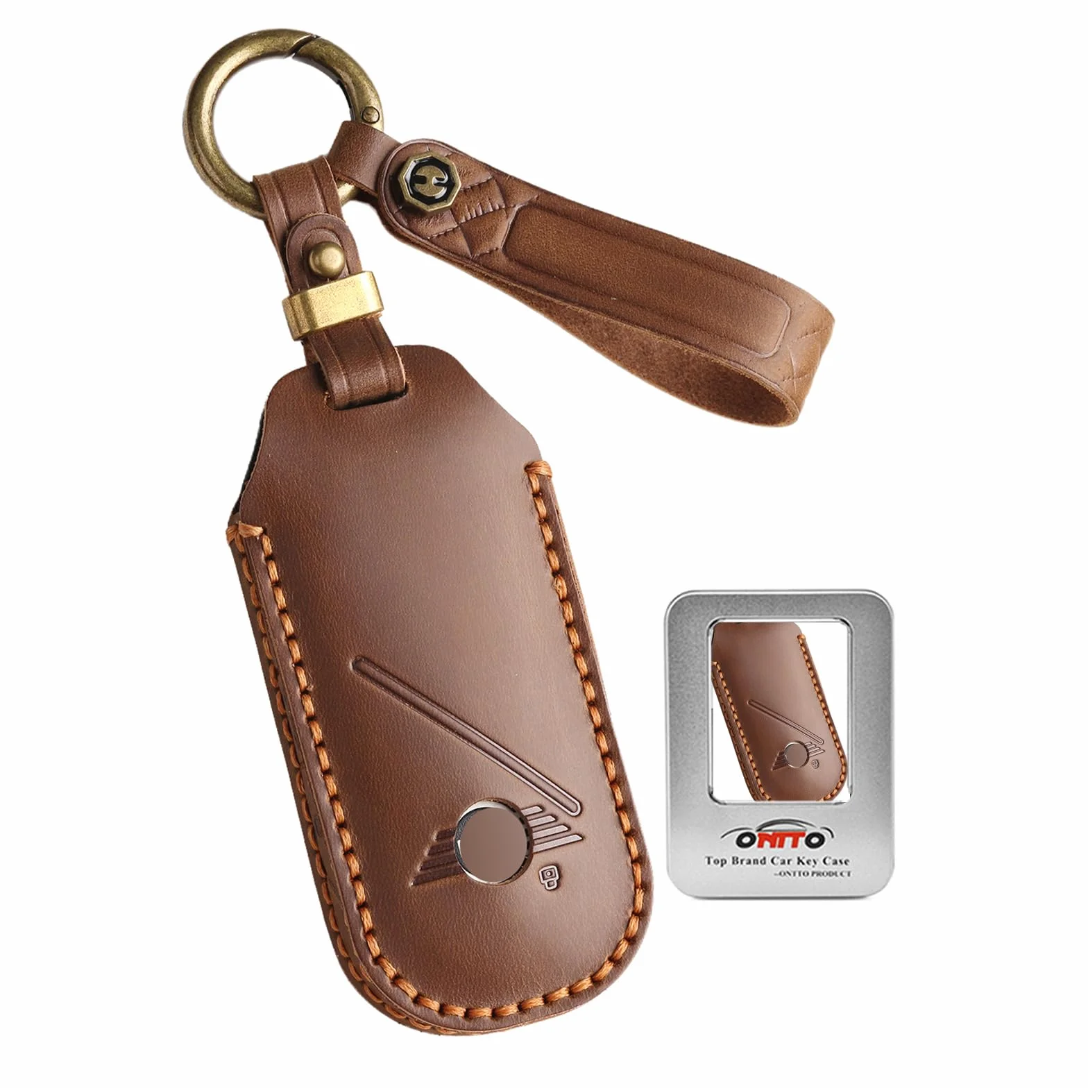 Ontto Retro etui na klucze Pasuje do BMW Mini Countryman U25 Cooper One Aceman 2023 2024 2025 2026 skórzane etui na pilot zdalnego sterowania etui na kluczyki samochodowe klucz pokrowce akcesoria