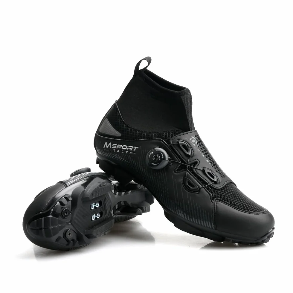 Zimowe antypoślizgowe buty rowerowe MTB, buty górskie dla mężczyzn/kobiet, kompatybilne z pedałami SPD