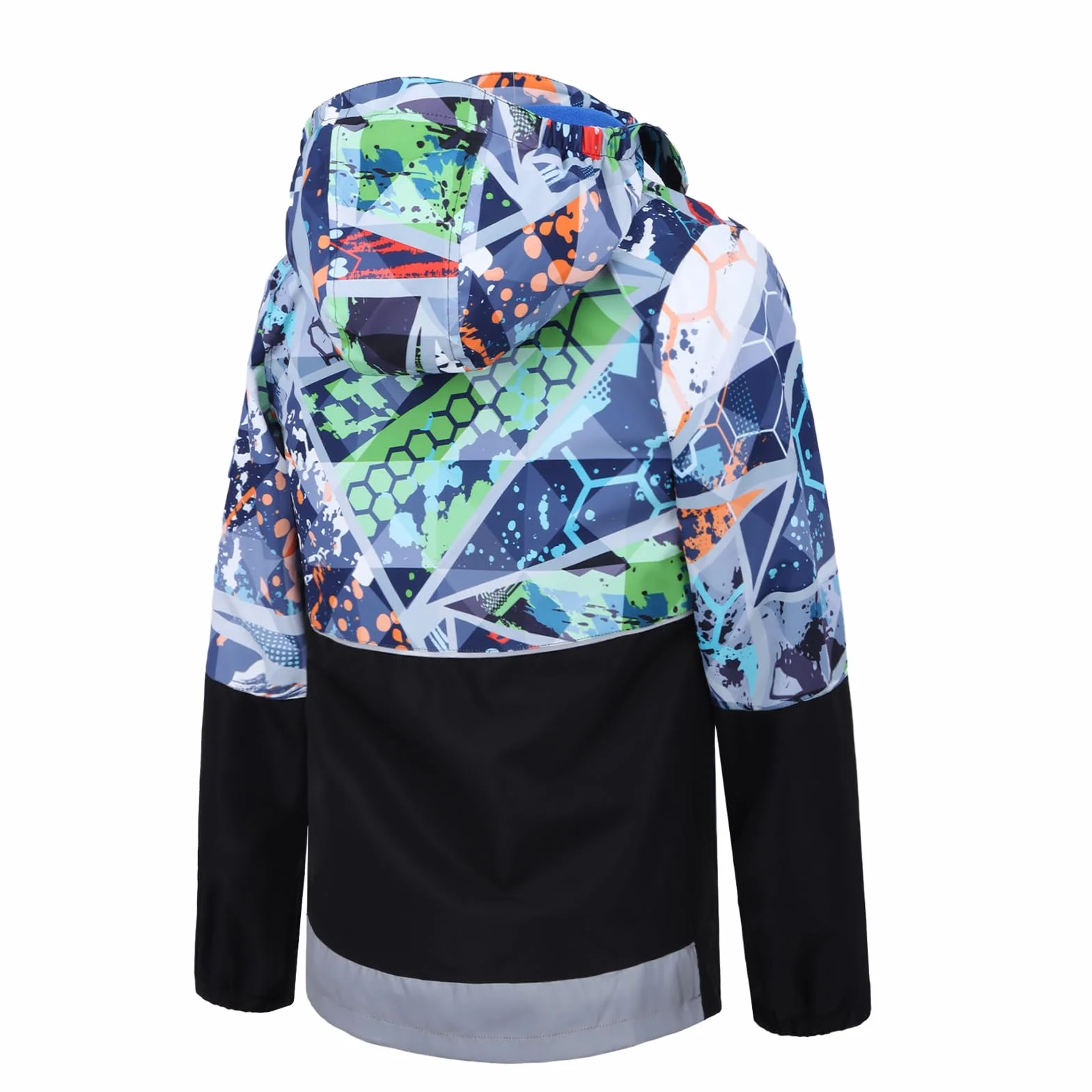 BWBIKE Colorblock Children's Waterblock Lightweight Windbreaker Jacket Outdoor Windbreaker Jacket Fleece Lined