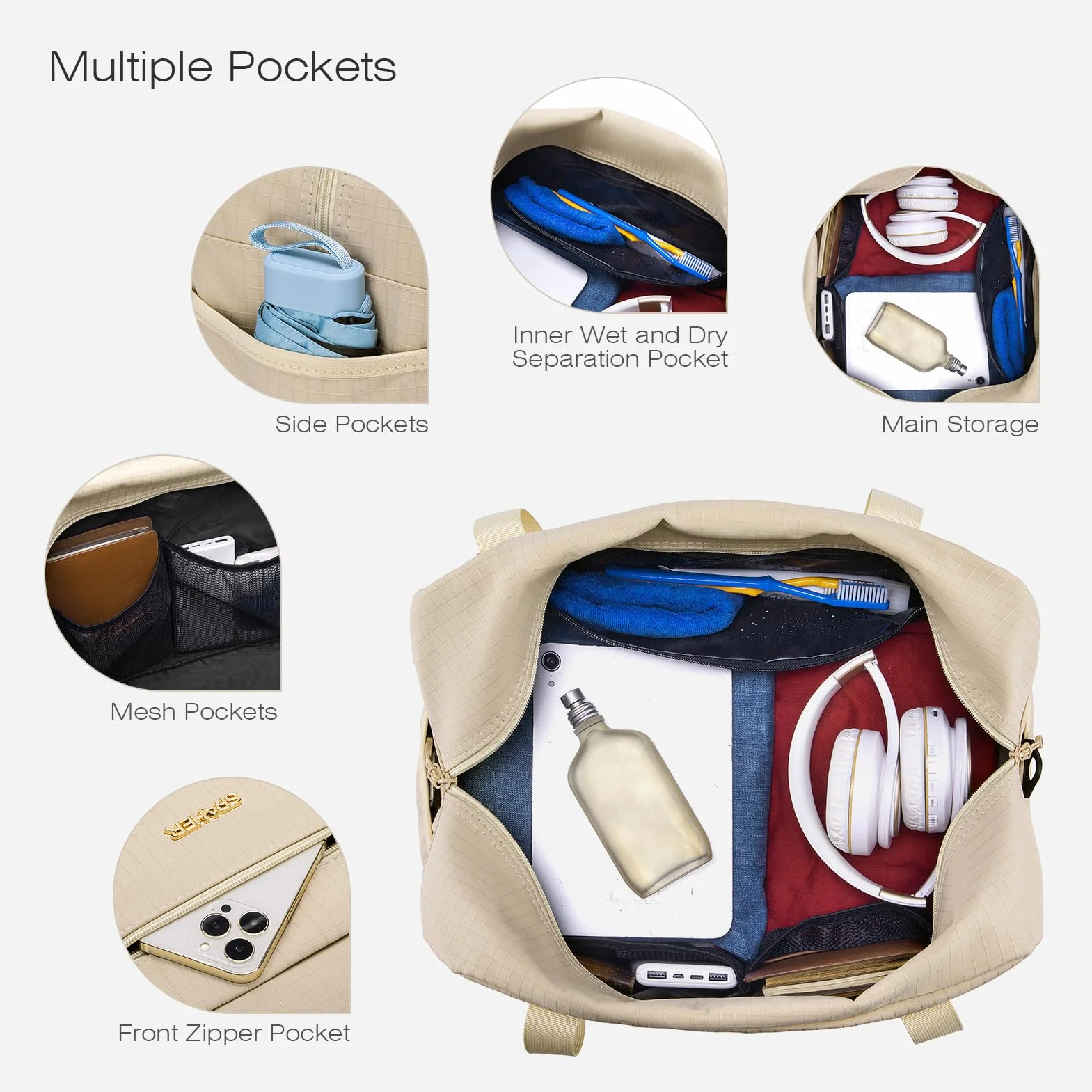 SPAHER Torba Podróżna Bagaż Podręczny Ryanair 40x20x25 Torba Sportowa Weekendowa Pływacka Wodoodporna Torby Szpitalna Ciążowa Fitness Cabin Duffle Bag dla Kobiet Mężczyźni