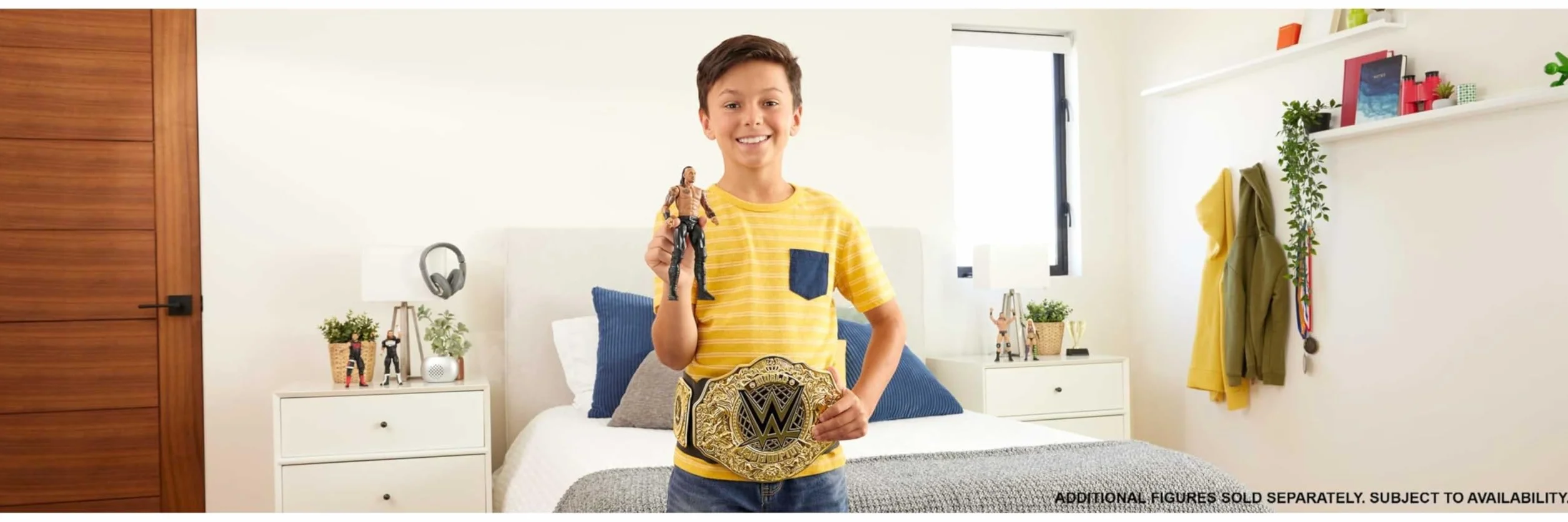 Mattel WWE Heavy Weight Mistrzostwa Świata Pas WWE, imitacja mistrza świata w wadze ciężkiej, imitacja i przebranie, pasek ze skóry PU ponad 90 cm z wyjątkowym dopasowaniem, HYF18