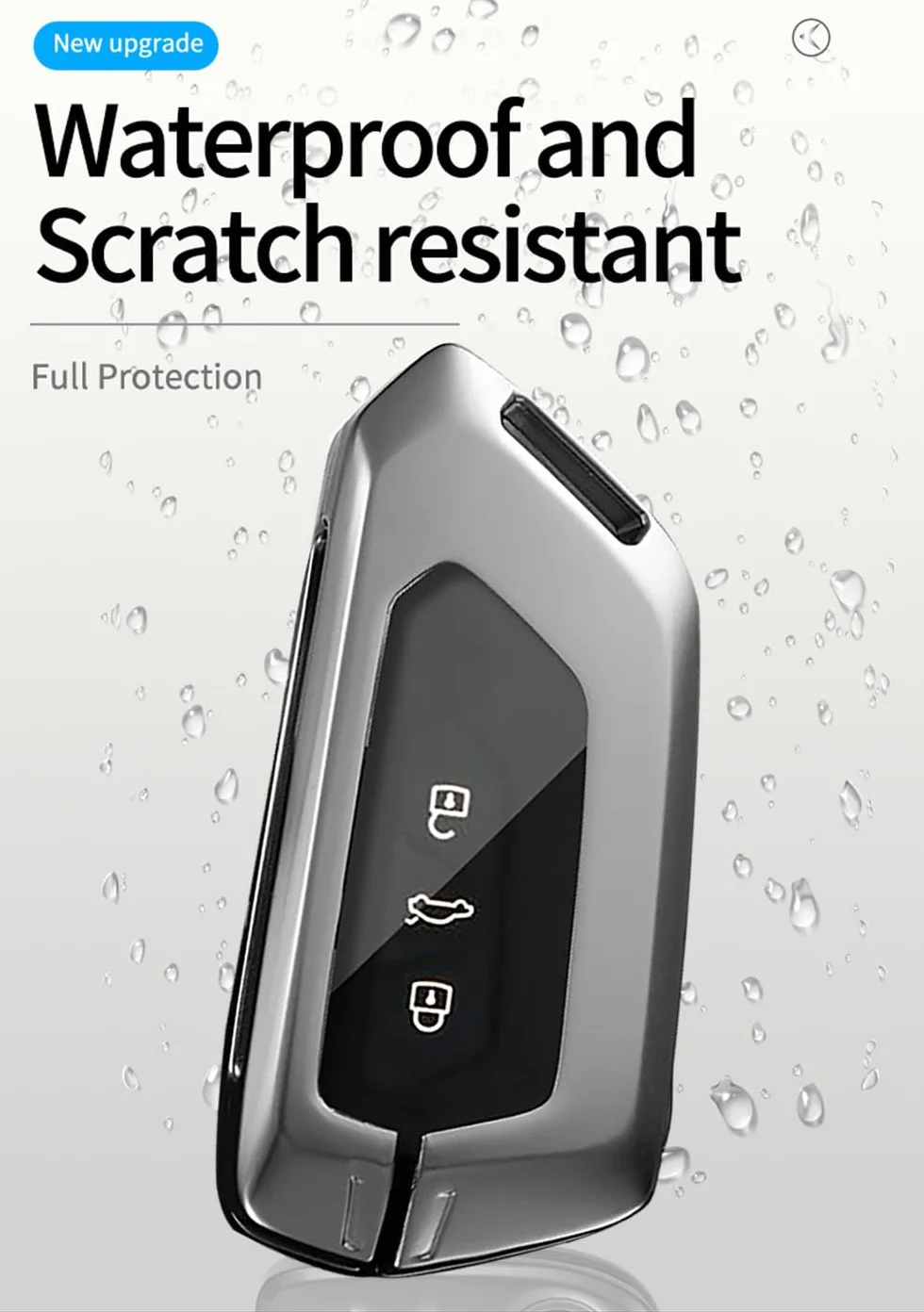 ontto Etui na kluczyki samochodowe, etui na kluczyki pasuje do Ford Capri Elektro Tourneo Connect 2024, 2025, 2026, do Skoda RS IV, Octavia Elroq 85, skórzane, metalowa obudowa kluczy, 3/4/5