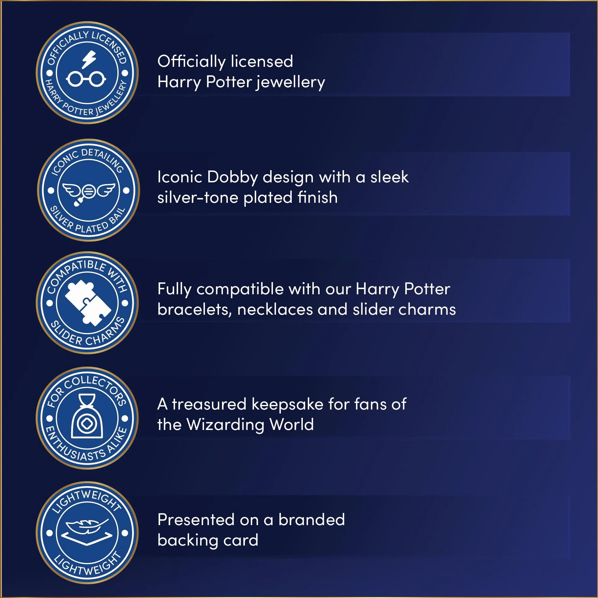 Oficjalna licencjonowana biżuteria Harry Potter The Carat Shop - Suwak Charms