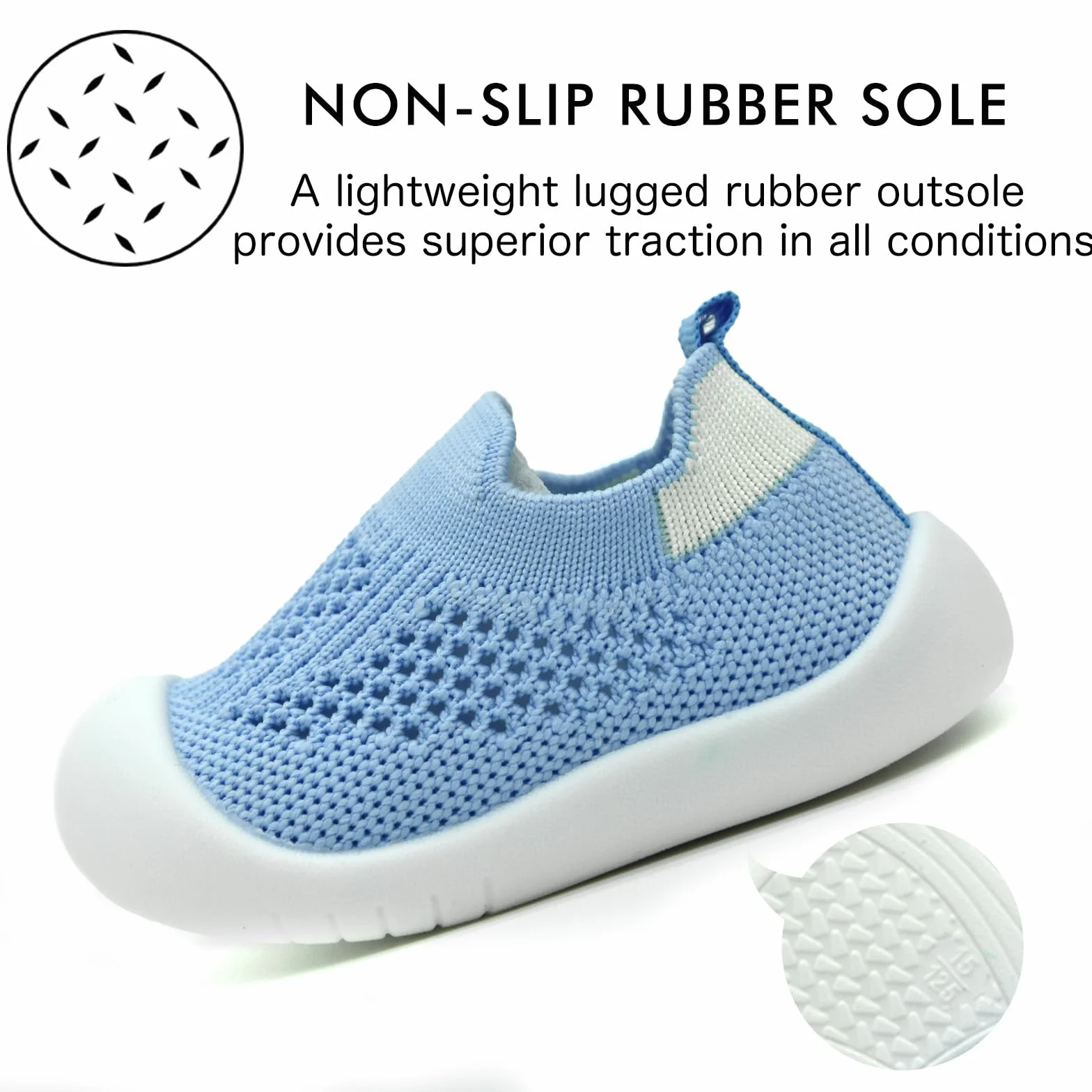 Buty do raczkowania z antypoślizgową podeszwą ABS – oddychające buty dziecięce, unisex, miękka podeszwa do użytku wewnątrz i na zewnątrz, na wszystkie pory roku