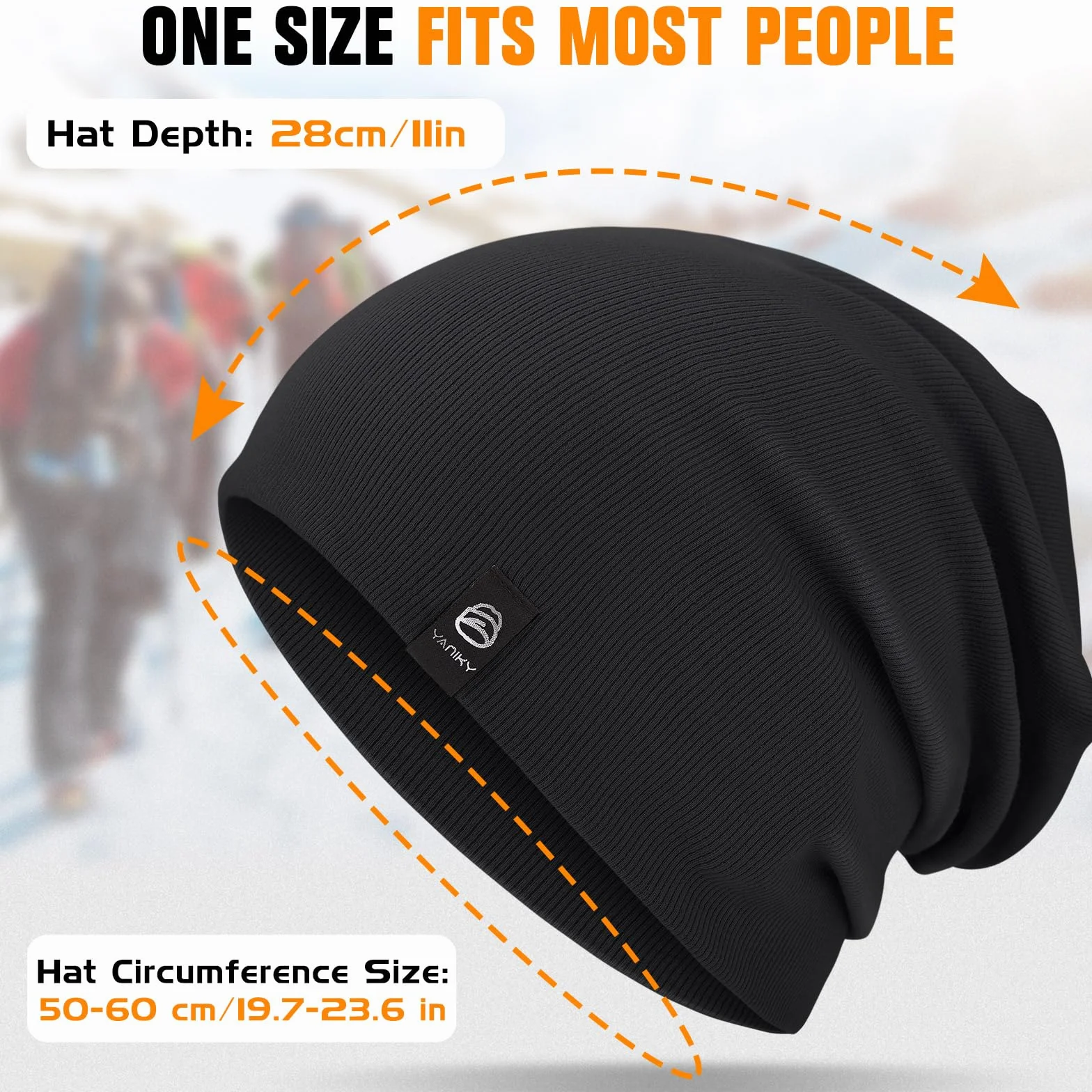 YANIKY Czapka damska, lekka czapka beanie, męska, miękka, wygodna, cienka czapka uniseks Slouch Beanie, Longbeanie, na wszystkie pory roku