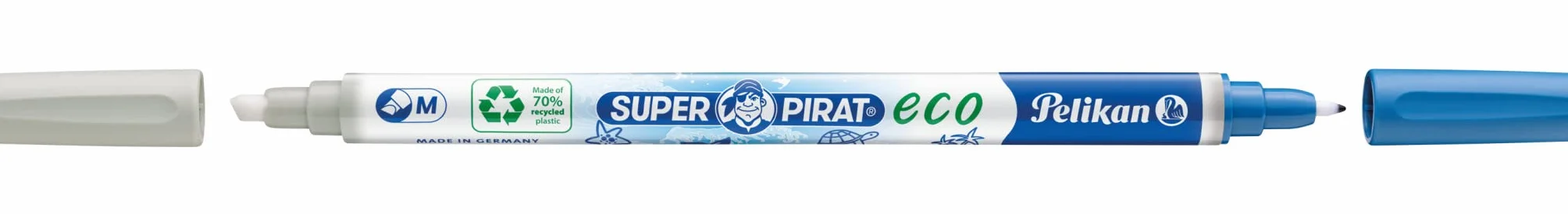 Pelikan® Super Pirat Eco 850M Korektor do pióra atramentu 2 sztuki 2w1 Pisak Długopis | Zmazik Wymazywacz Zmazywacz | Do Szkoły Biura Na studia | Szybkie poprawianie błędów Korekta | Dla Uczniów