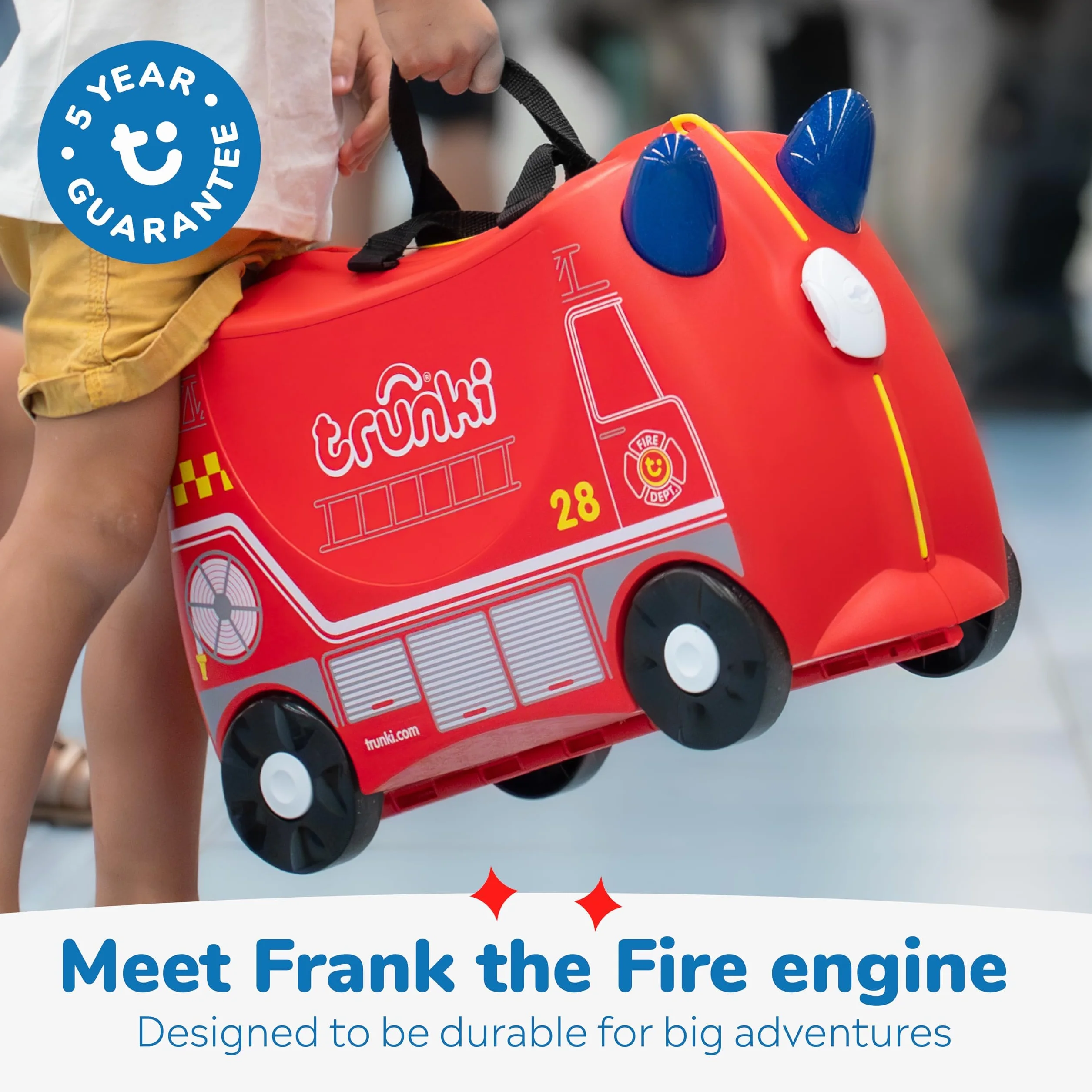 Trunki Walizka do jazdy dla dzieci i bagaż podręczny dla dzieci: Frank Fire Engine (czerwony)