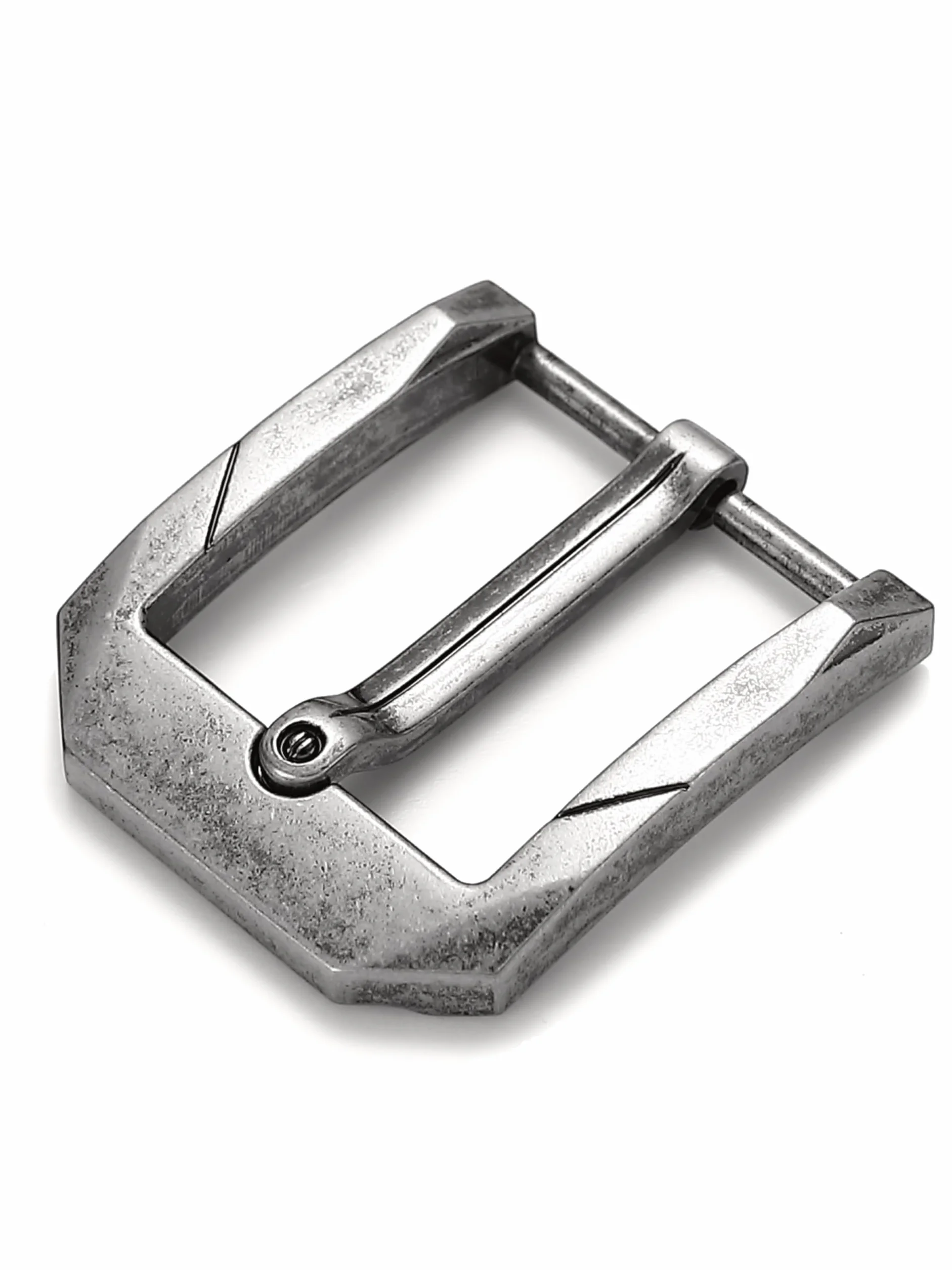 Wysokiej jakości klamra do paska męska, szerokość 40 mm, srebrna, stara – sprzączka do paska o szerokości 38-40 mm – wysokiej jakości stop metalu klamra zapasowa stare srebro GS40016-AS