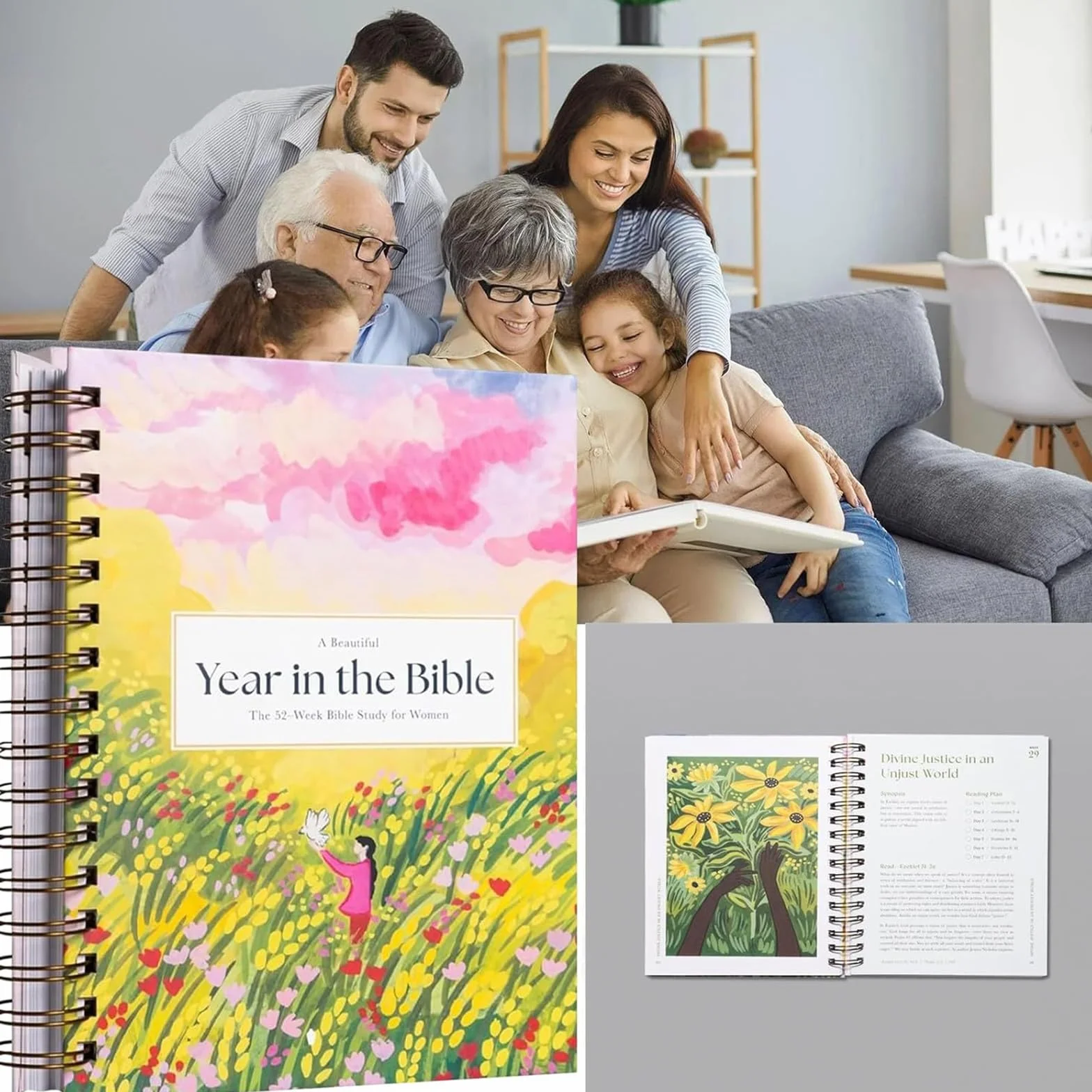 Piękny rok w Biblii dla kobiet spiralna Biblia dla kobiet 52-tygodniowe studium biblijne dla kobiet studium biblijne dla kobiet rok w Biblii Kobiety Spiral Bound Biblia Study Guide Rok w Biblii