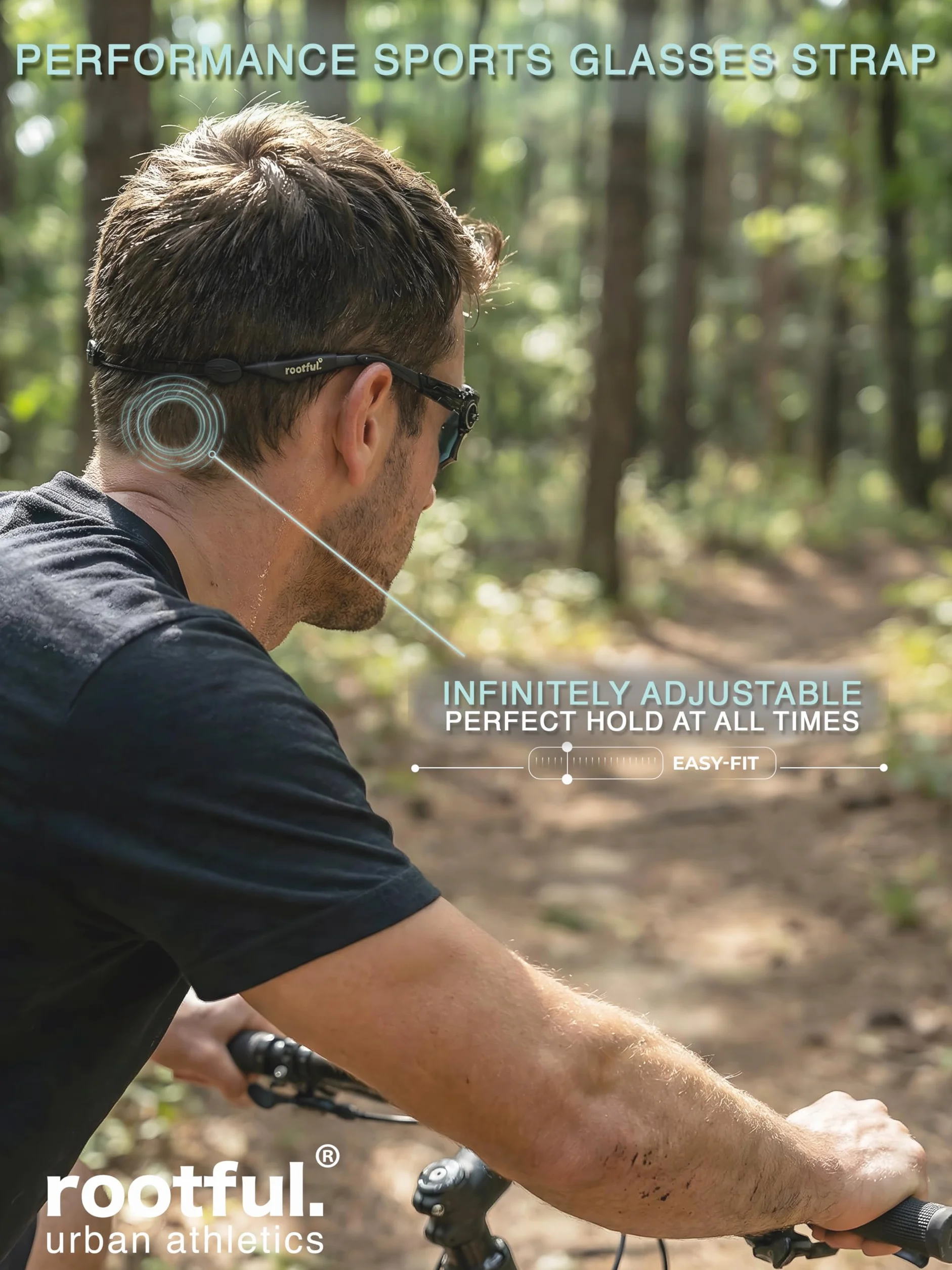 rootful.® Pasek do okularów sportowych ULTRA | Wysoka wydajność dla okularów sportowych i przeciwsłonecznych | Łańcuszek na okulary dla mężczyzn, kobiet i dzieci | Maksymalna ochrona podczas aktywności.