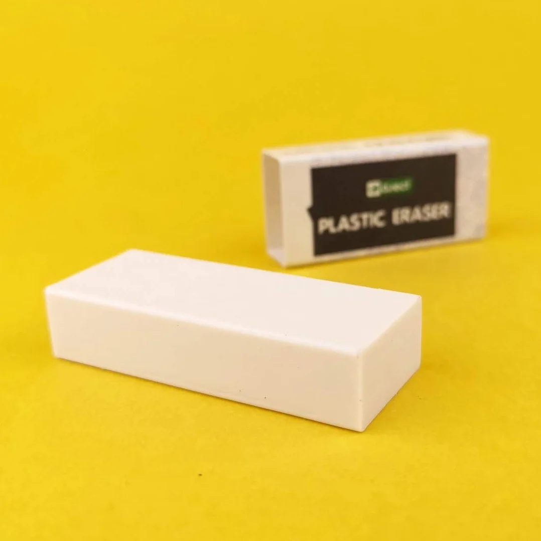 D.RECT Gumka do mazania, gumka HI-POLYMER Plastic Eraser | duże x 20 sztuk | białe 56 x 23 x 12 mm