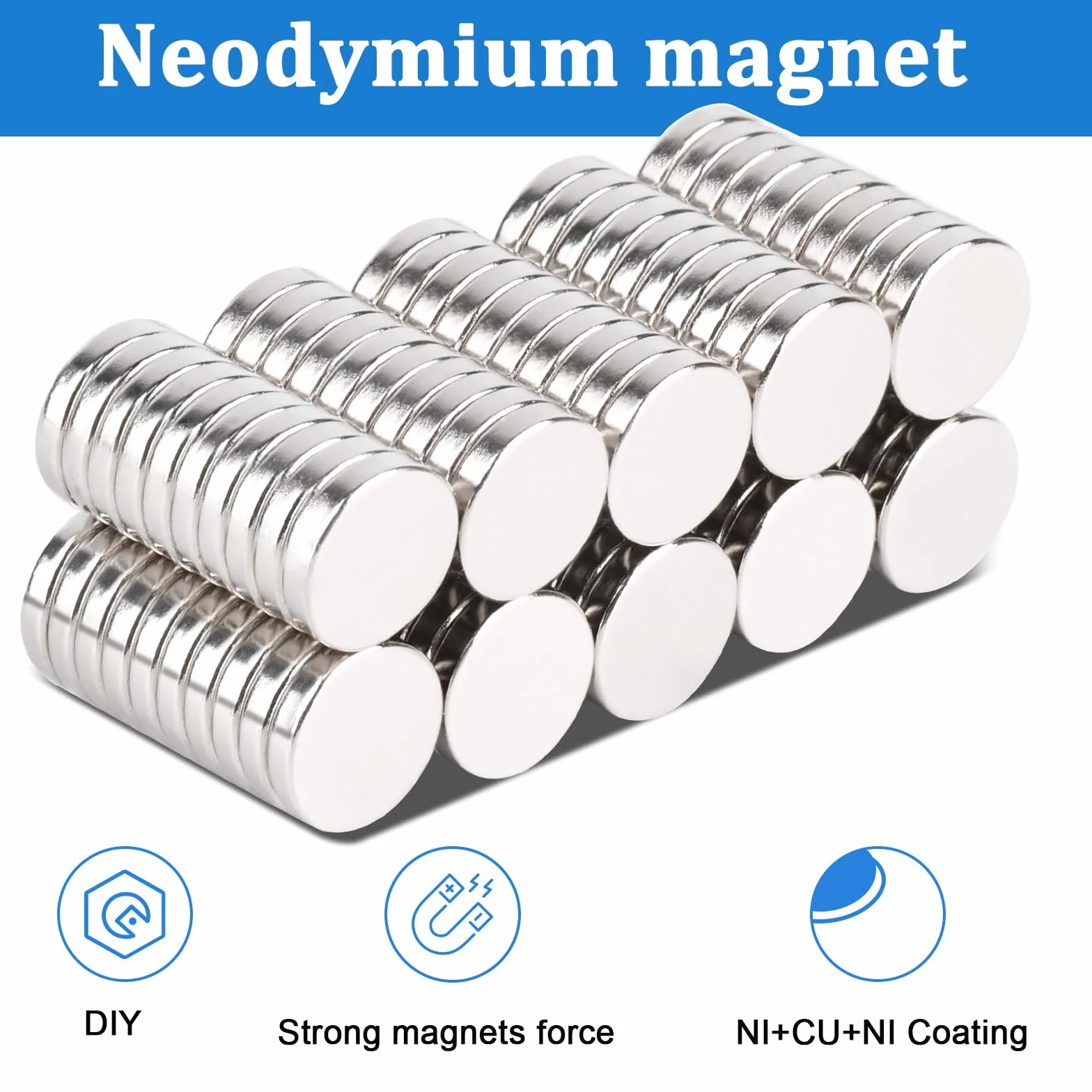 Magnesy 8x2 mm, małe, mocne neodymowe, mini 100 sztuk, okrągłe, do tablicy magnetycznej, korkowej, lodówki, suchościerali, rzemiosła, zdjęć
