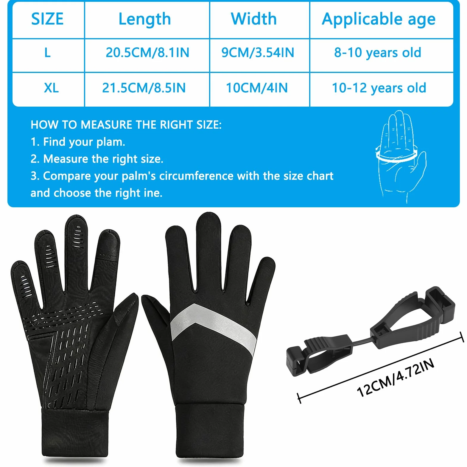 Rękawiczki dziecięce, wodoszczelne, zimowe, softshellowe, ciepłe rękawiczki do jazdy konnej, antypoślizgowe, wiatroszczelne, termiczne, rękawiczki rowerowe, polarowe, wodoodporne, do