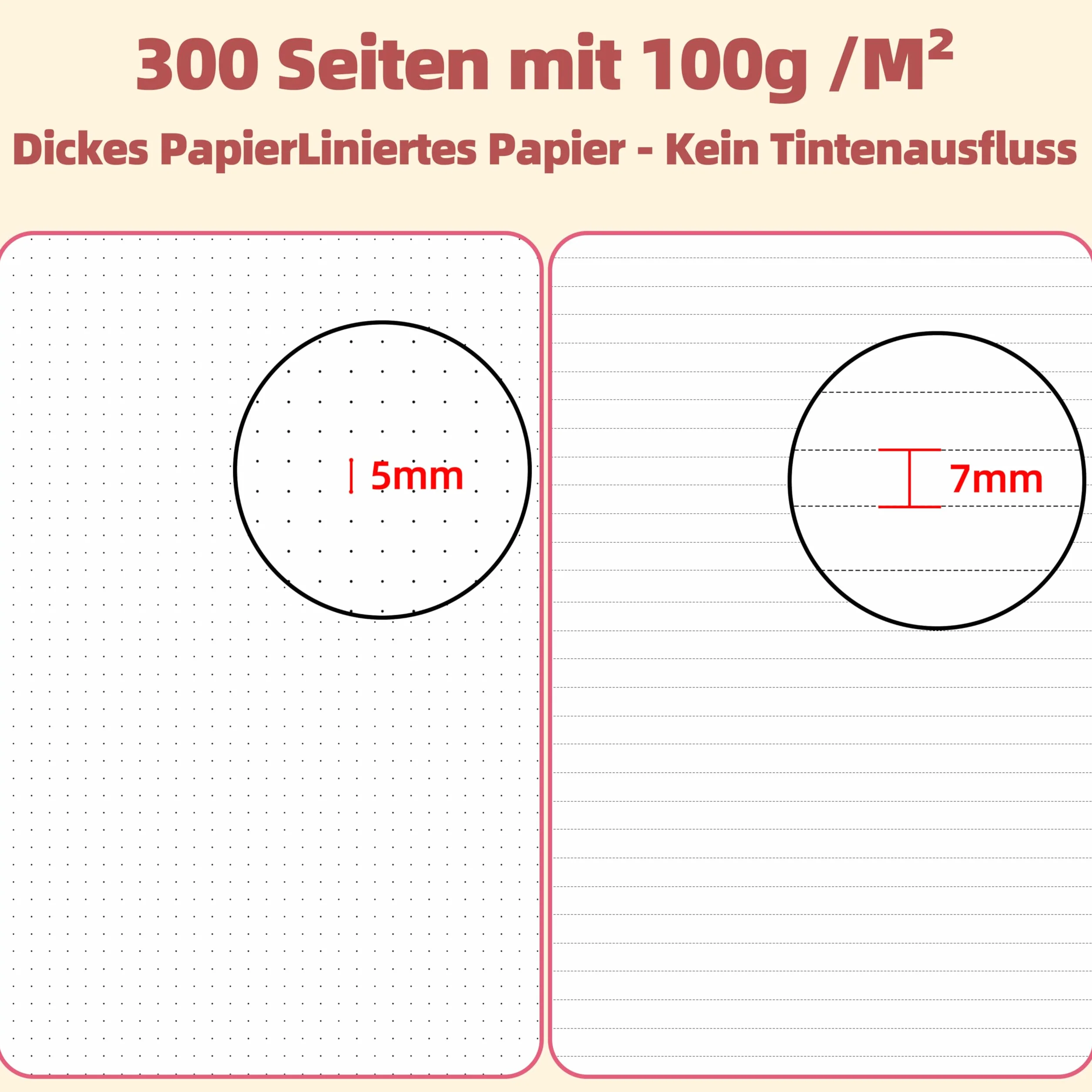 Notebook A5 kropkowane, Bullet Dot Journal, 300-stronicowe spiralnotizbuch, 100 g/m² Papier festiwalowy, pvc twarda okładka, z linijką, torby rozszerzające-Zielony