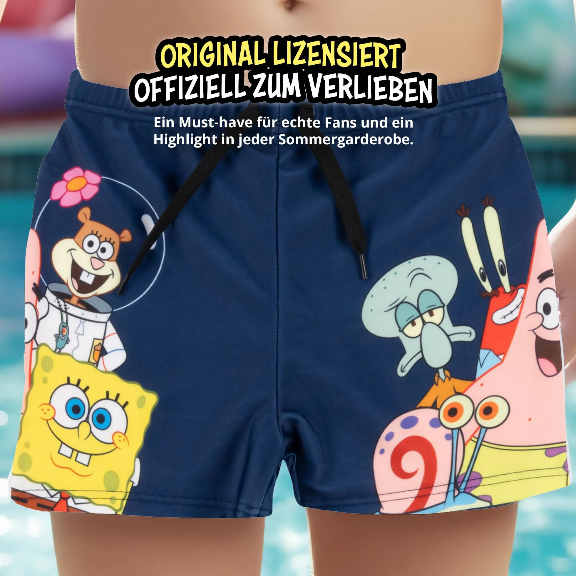 United Labels Spongebob kąpielówki dla chłopców, niebieskie, szorty kąpielowe dla dzieci, spodenki kąpielowe