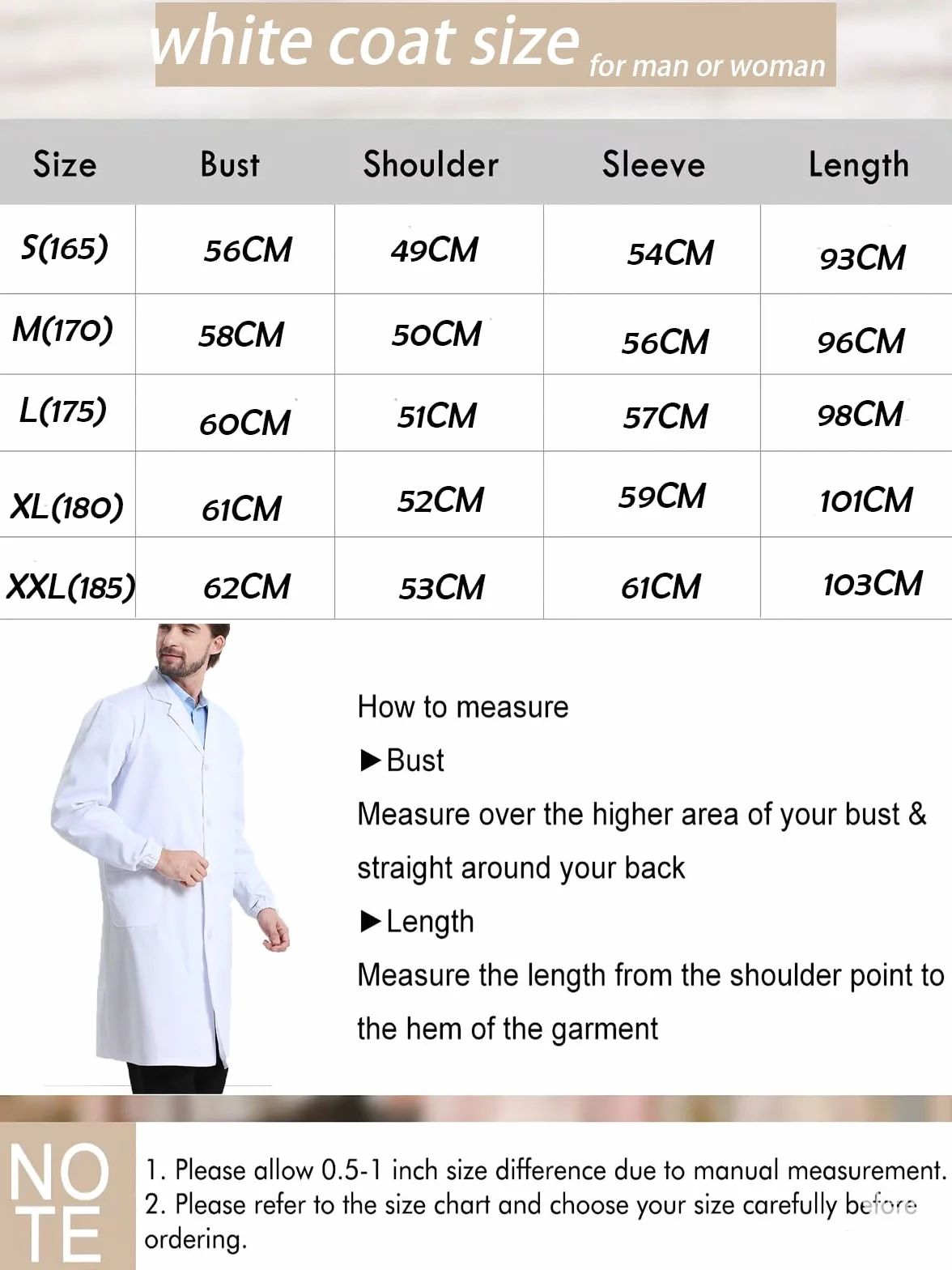 Laboratorium Chemiczna koszula dla chłopców, mężczyzn, kobiet, białych laboratoryjnych, długa koszula unisex, płaszcz zdrowotny dla uczniów szkół, szpitala, lekarza, studenta sztuki