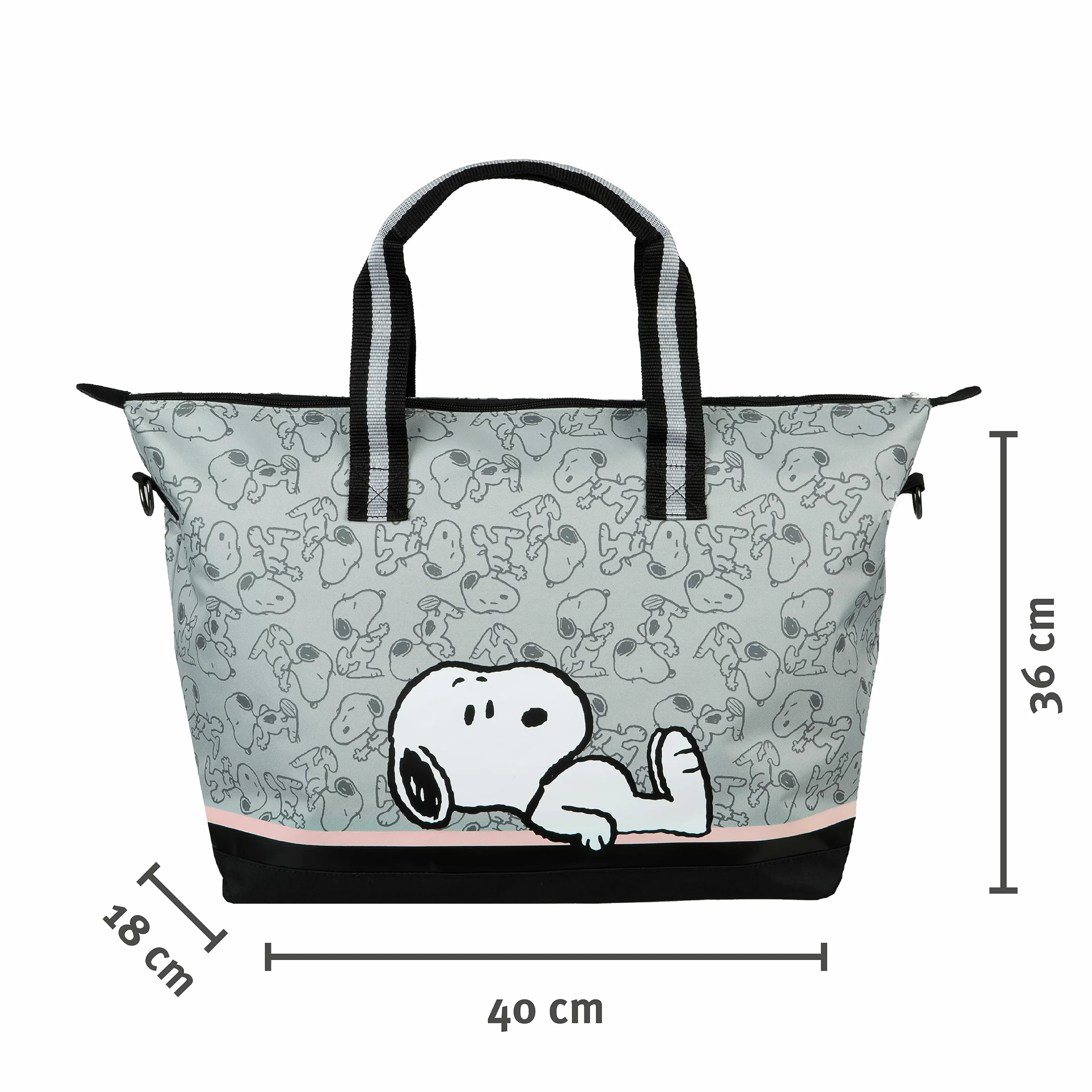 Undercover - Snoopy Weekender – torba do noszenia z motywem – przestronna komora główna z małą kieszenią na zamek błyskawiczny – 2 uchwyty do noszenia i pasek na ramię