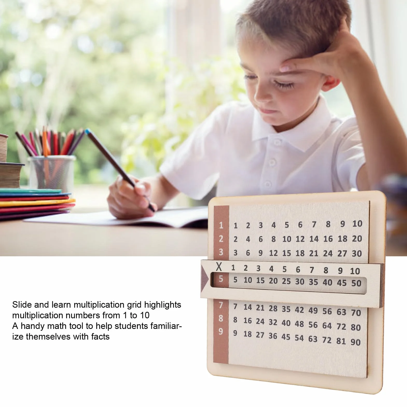 Slajd i Naucz się Siatka Mnożenia, Tabela Mnożenia Mnożenia Matematycznego Slajbunalna Edukacja Tabela Mnożenia z Oknem Widza, Drewniana Tablica Mnożenia dla Uczniów