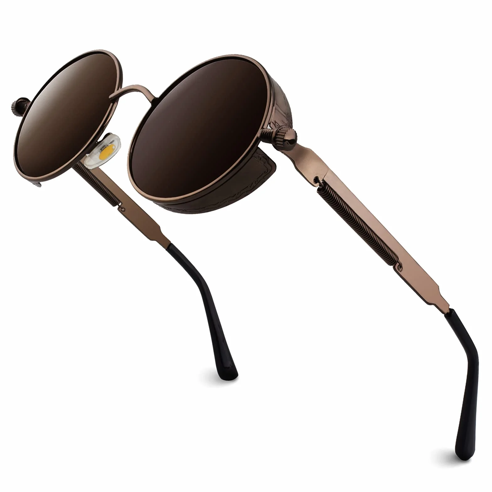 GQUEEN Retro Okrągłe Spolaryzowane Okrągłe Spolaryzowane Okulary Przeciwsłoneczne męskie damskie steampunk mężczyzn kobiet MTS2