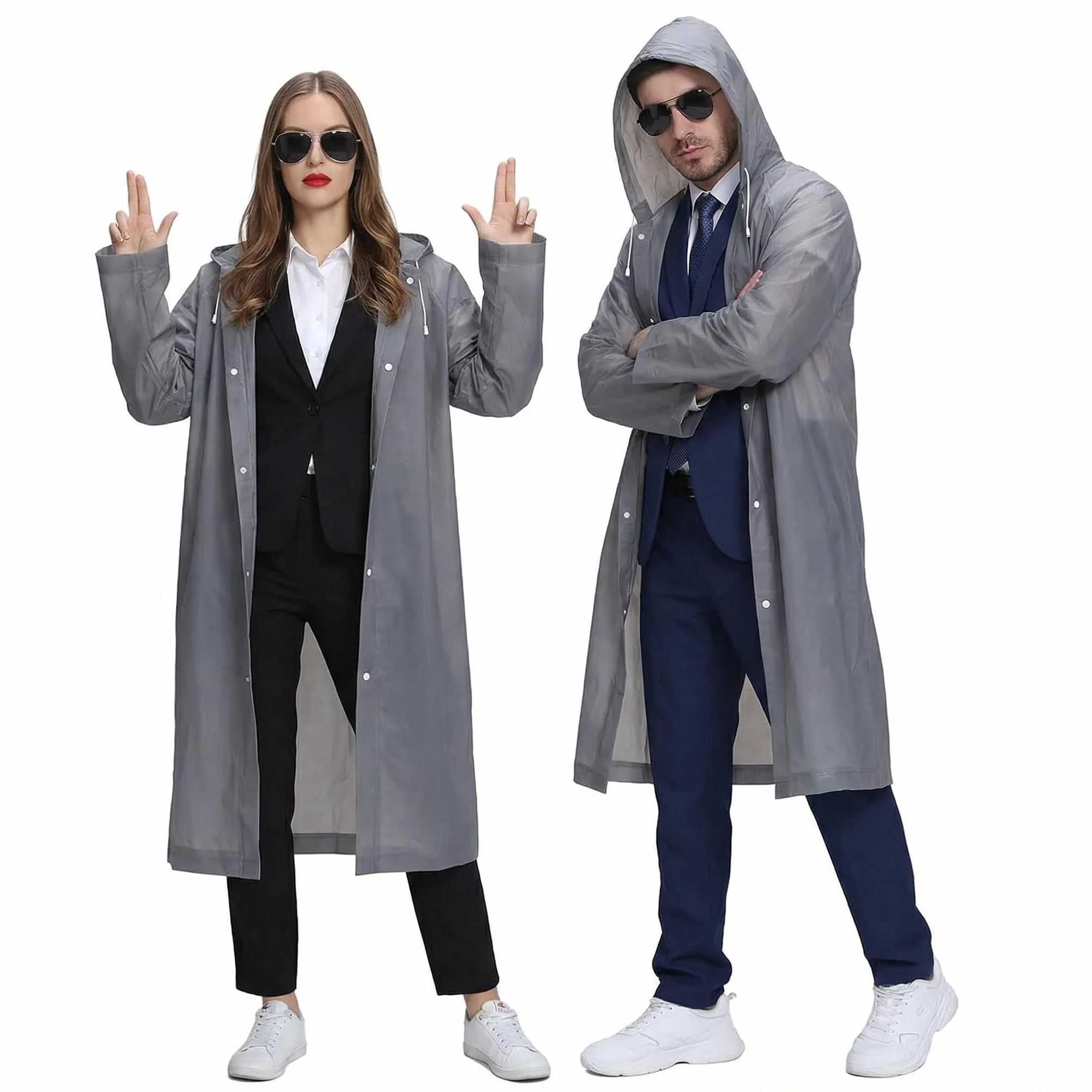 2 stk. Ponczo przeciwdeszczowe dla kobiet i mężczyzn, płaszcz przeciwdeszczowy, ochrona przed deszczem na wędrówki, wędkowanie, kemping, festiwale na świeżym powietrzu, sport, jeden rozmiar