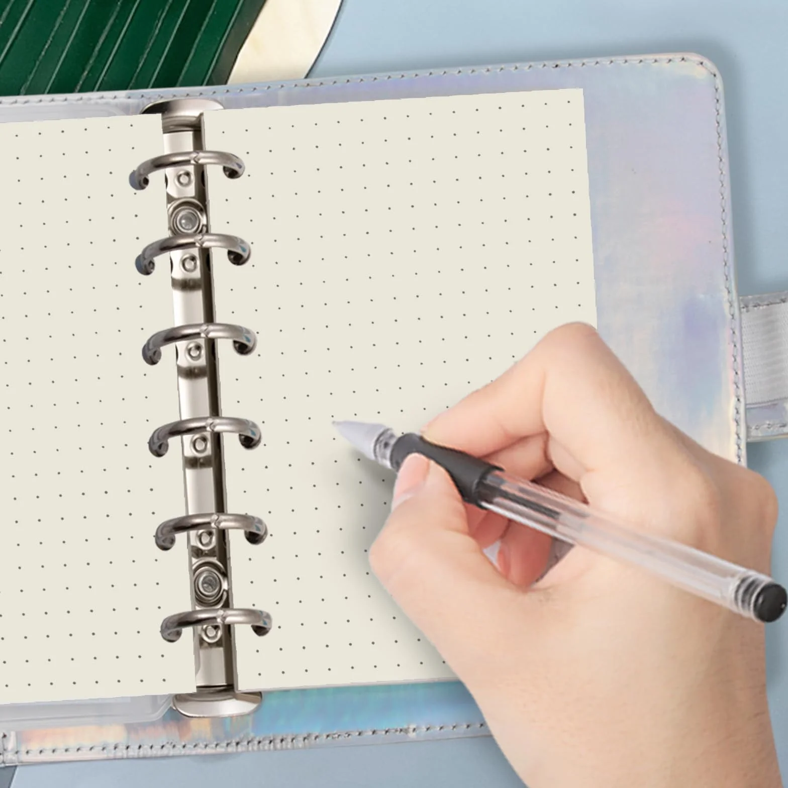 A7 Dotted Design Planner Refill 6 Holes Notebook Binder Refills, A7 Dot Matrix Planner Inserts for Filofax 100gsm Paper Pocket Size, 4.84 x 3.23'', Harphia