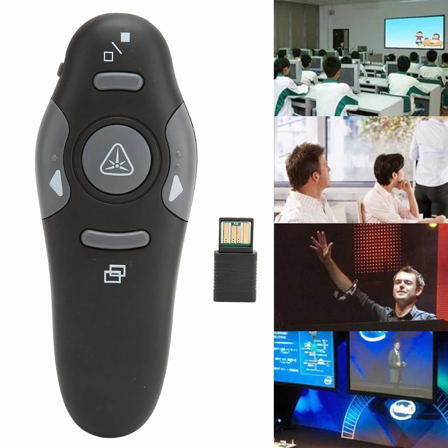Bezprzewodowy Pilot Prezentera, Pilot Zdalnego Sterowania na Odległość 15 M, Pilot do Prezentacji Programu PowerPoint 2,4 GHz, Slide Advancer do Komputera, Laptopa