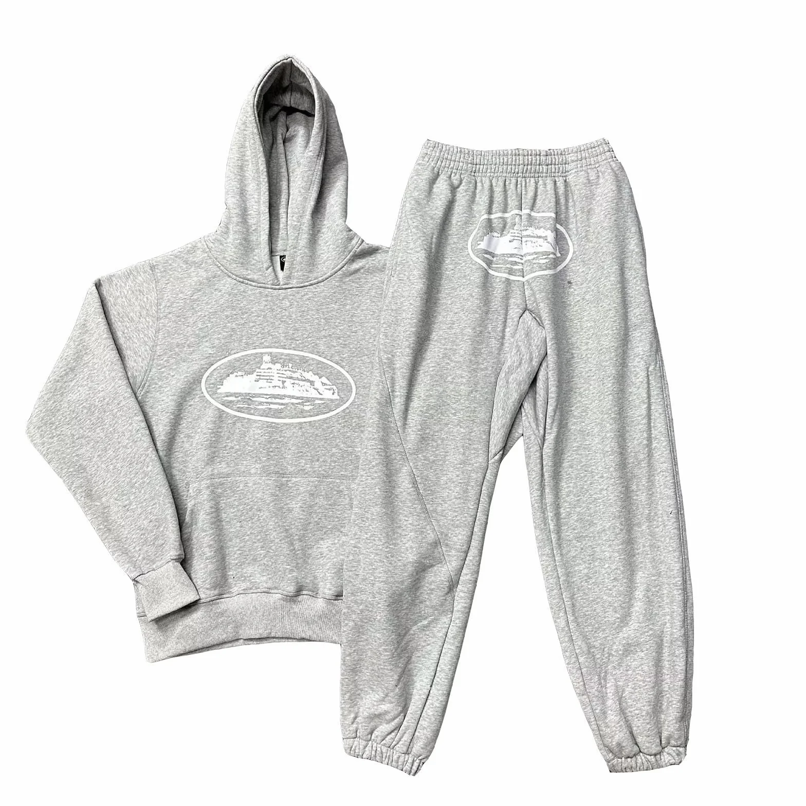 Corteiz 2-częściowy dres do biegania, bluza z kapturem i spodnie, z nadrukiem, dla kobiet i mężczyzn, uniseks, styl lat 2000., hip-hopowy, streetwear