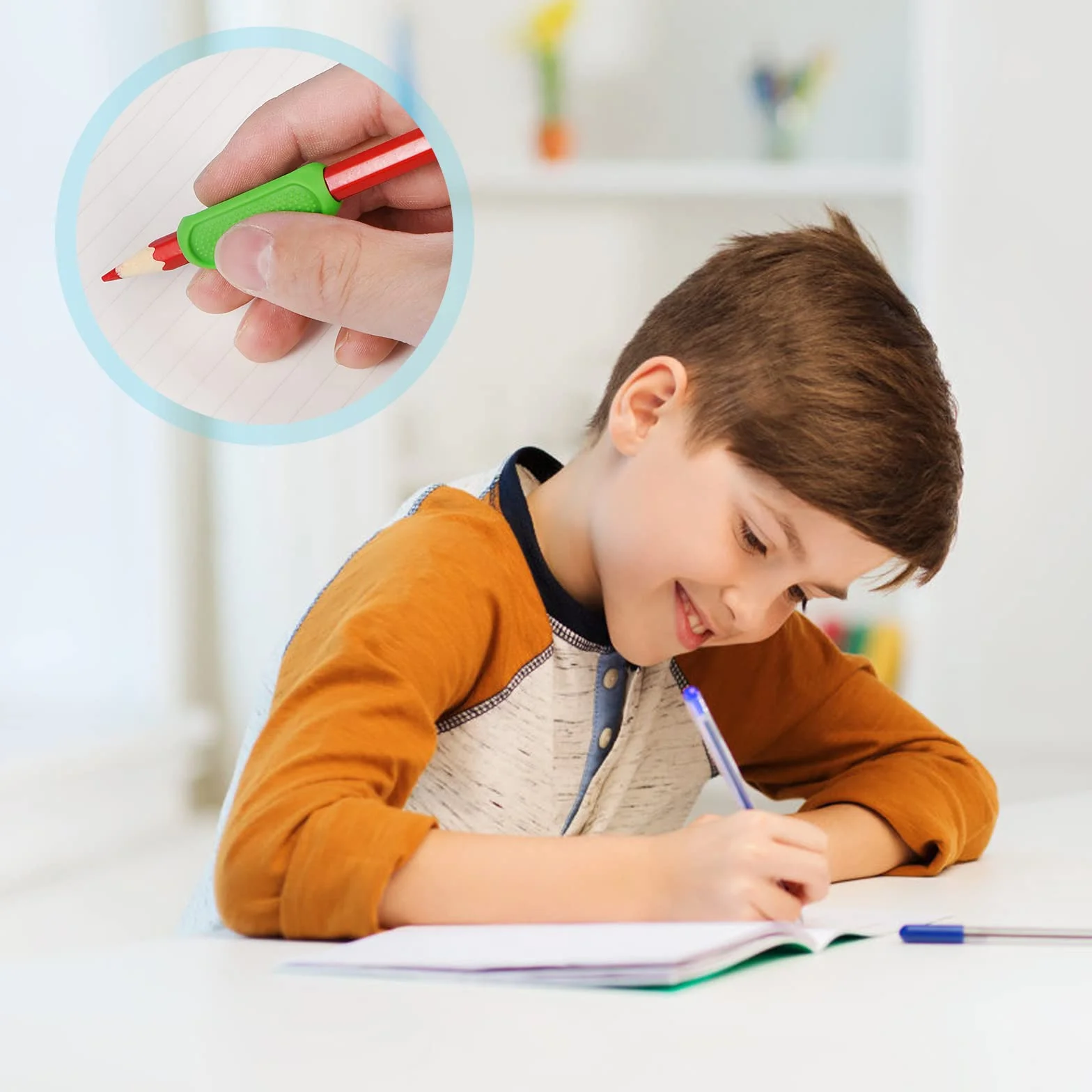 Giantree Silikonowe uchwyty na ołówki, ergonomiczne, do pisania dla dzieci, uniwersalne uchwyty na ołówki, 8 szt