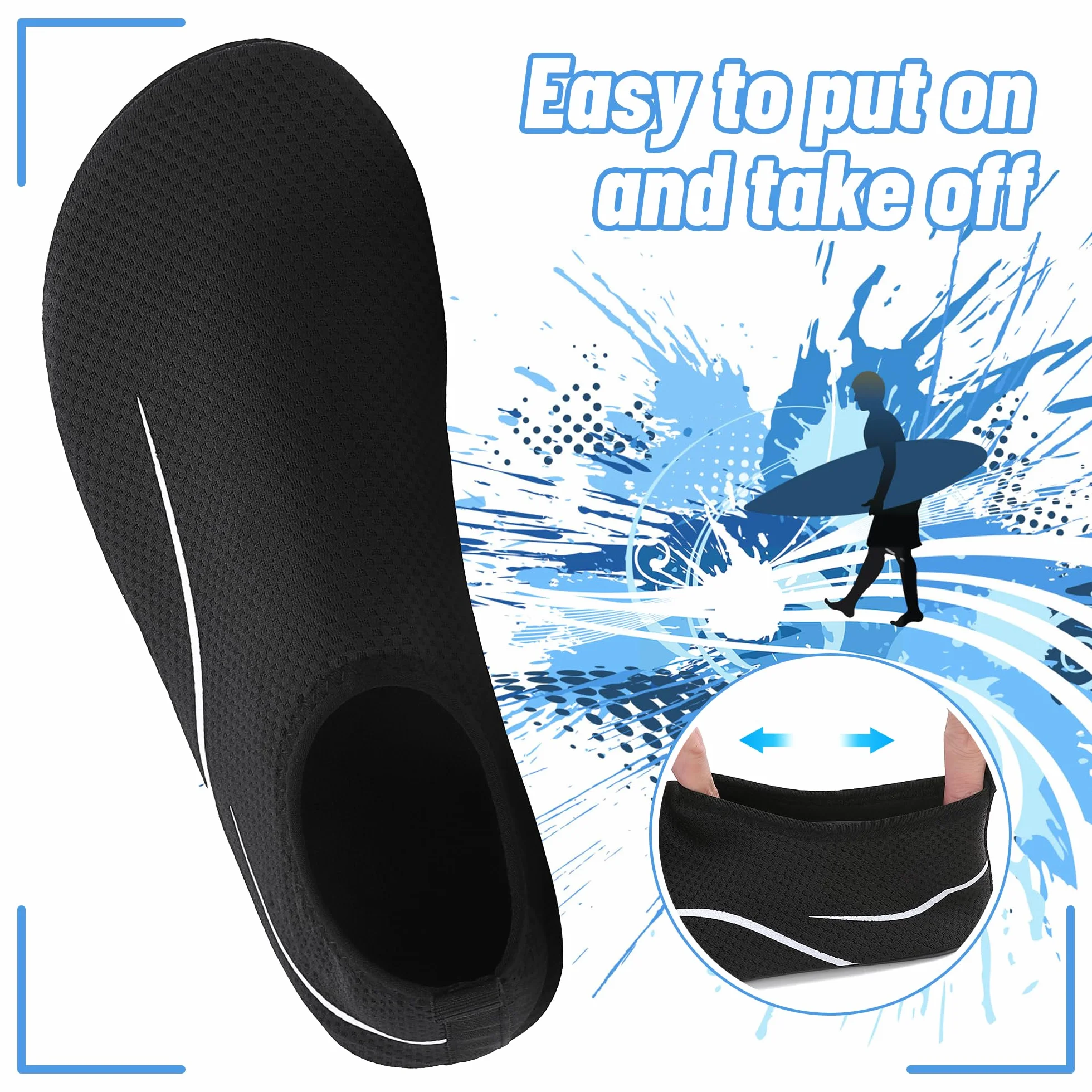 Buty do Wody Water Shoes Lekkie Buty do SportóW Wodnych Buty do PłYwania Buty PlażOwe Buty do Jogi Buty do Surfowania dla Kobiet I MężCzyzn. Czarny, 39EU