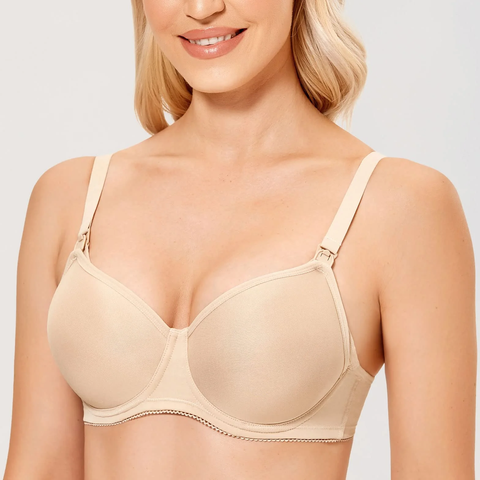 Gratlin Damskie plus size wyściełane fiszbiny biustonosze podtrzymujące pielęgniarstwo biustonosze Meternity Bras