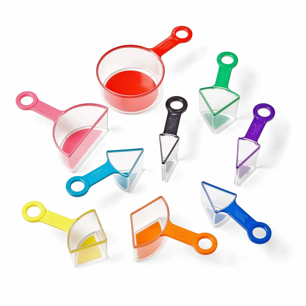 Learning Resources hand2mind Rainbow Fraction Zmierzenie Kubki 9-Kawałek Zestaw