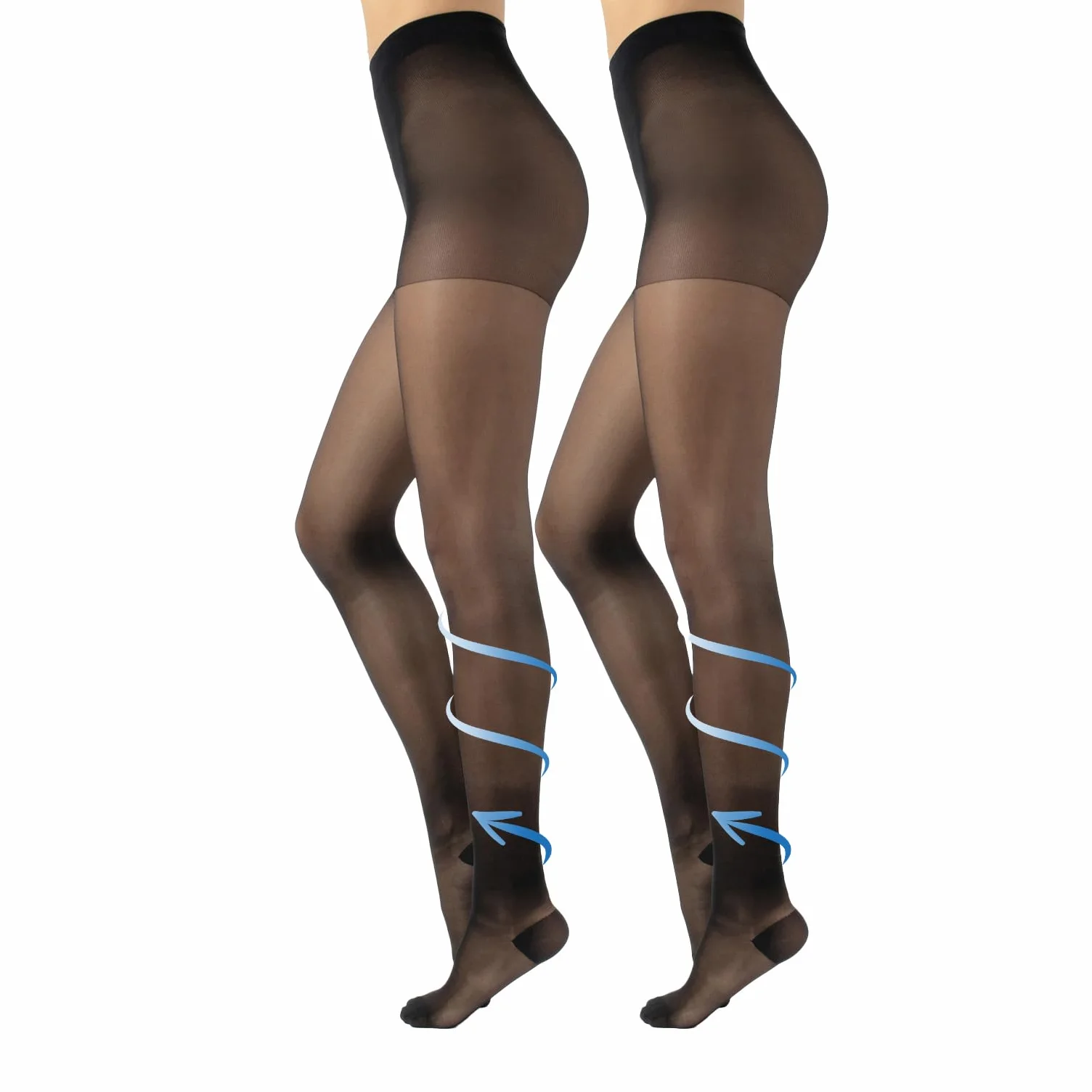 CALZITALY przezroczysty Kobiety Stützstrumpfhose mit Starker Kompression 10 Mm/Hg, Feine Kompressionsstrumpfhosen Damen
