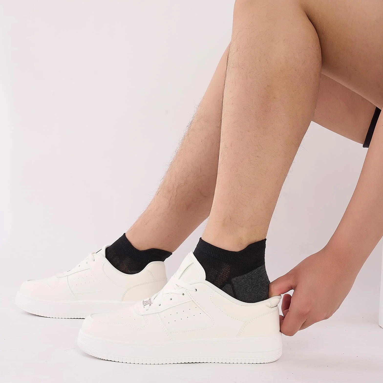 Sneaker Skarpety Męskie Damskie, Oddychające i Wygodne Bawełniane Skarpety Sportowe ze Wsparciem Łuku, Idealny do Biegania, Treningu, Noszenia na co Dzień, 10 Paar