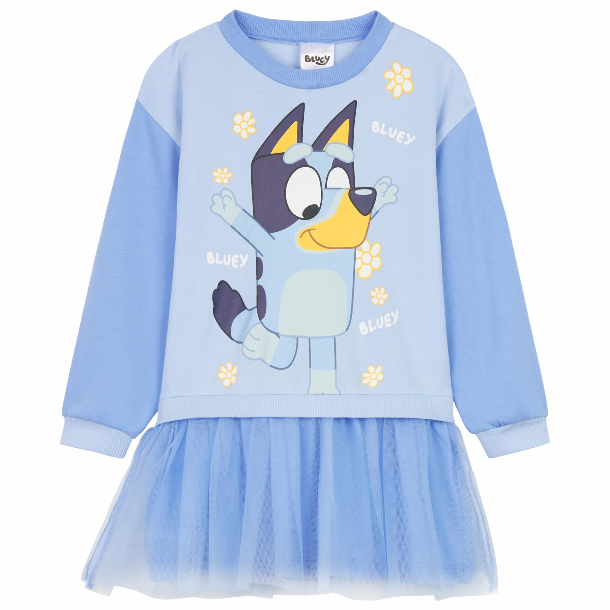 BlueY Dziewczęca sukienka dresowa z tiulową spódnicą – prezent dla dziewczynek
