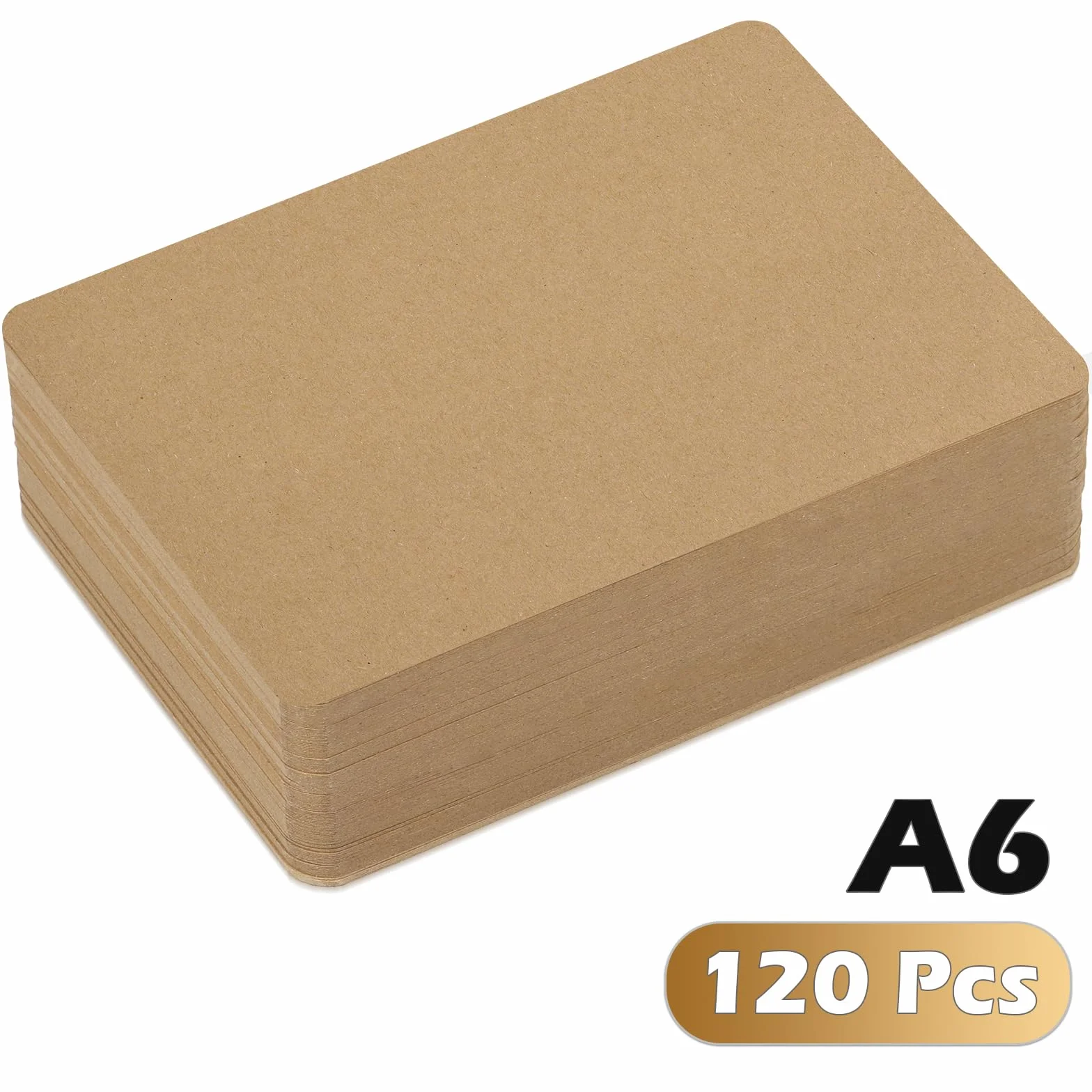 JIANTA Brązowy papier typu kraft, kartki A6 (120 sztuk), 250 g/m², puste kartki flash, do wiadomości graffiti, pocztówek, fiszek, kart do majsterkowania