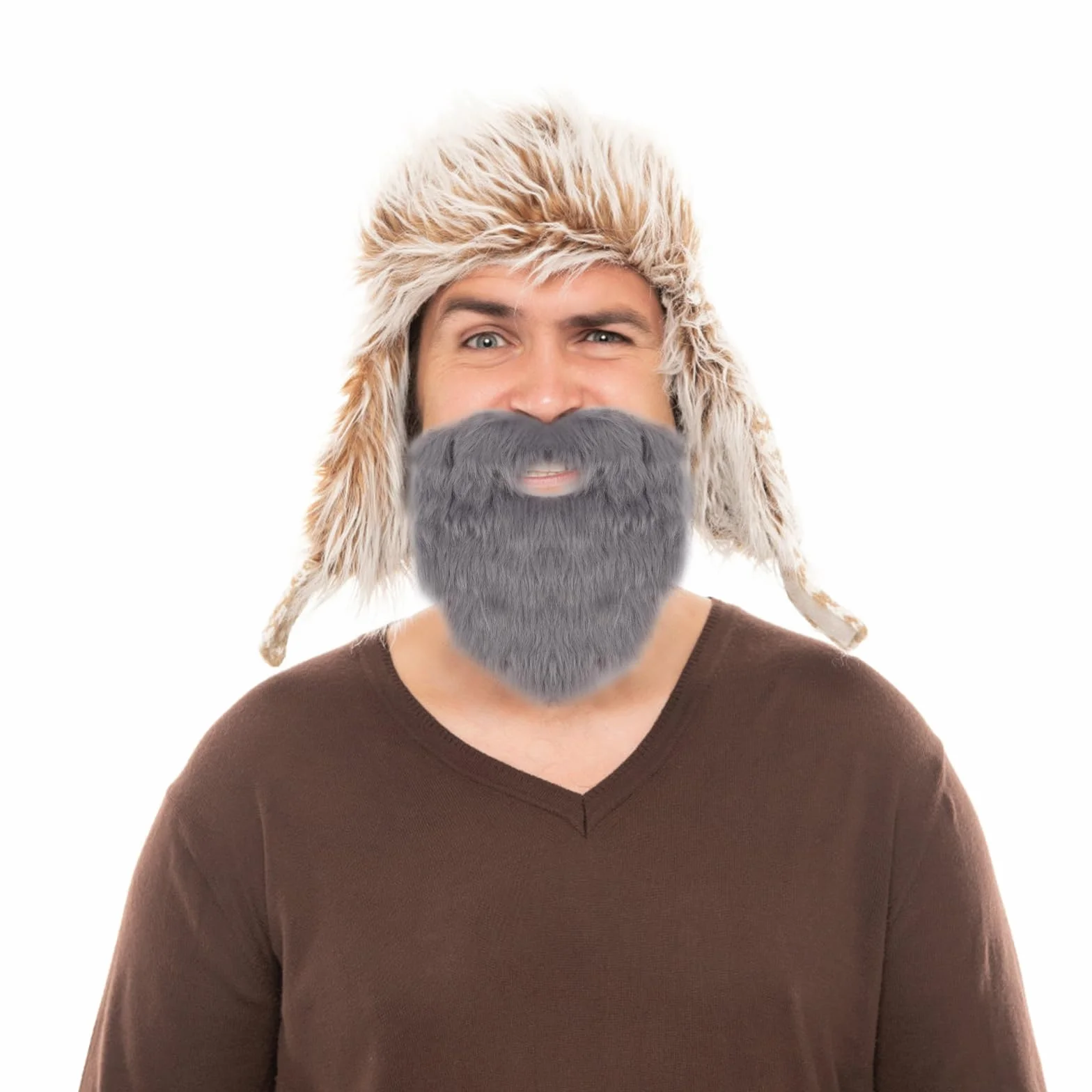 4 szt. Sztuczna broda Halloween, sztuczna broda z gumką, zabawna broda na karnawał, broda na imprezę tematyczną, realistyczna sztuczna broda na maskaradę, Boże Narodzenie i Halloween