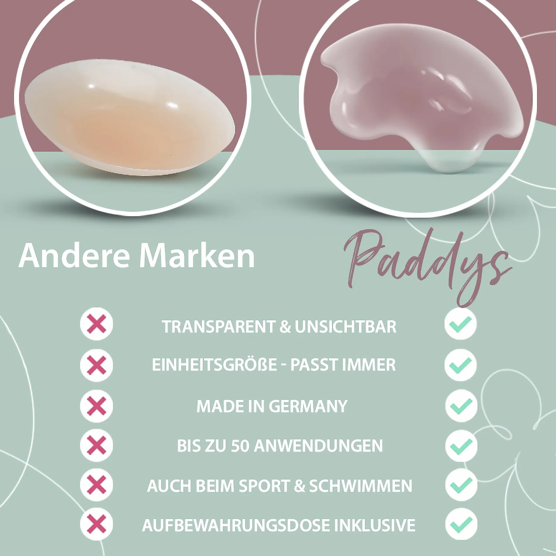 Theraline Paddys, przezroczyste podkładki na sutki, wielokrotnego użytku, Made in Germany, do każdego odcienia skóry, oddychające, w 100% z silikonu medycznego, do użytku na dzień i w nocy, 9 cm,