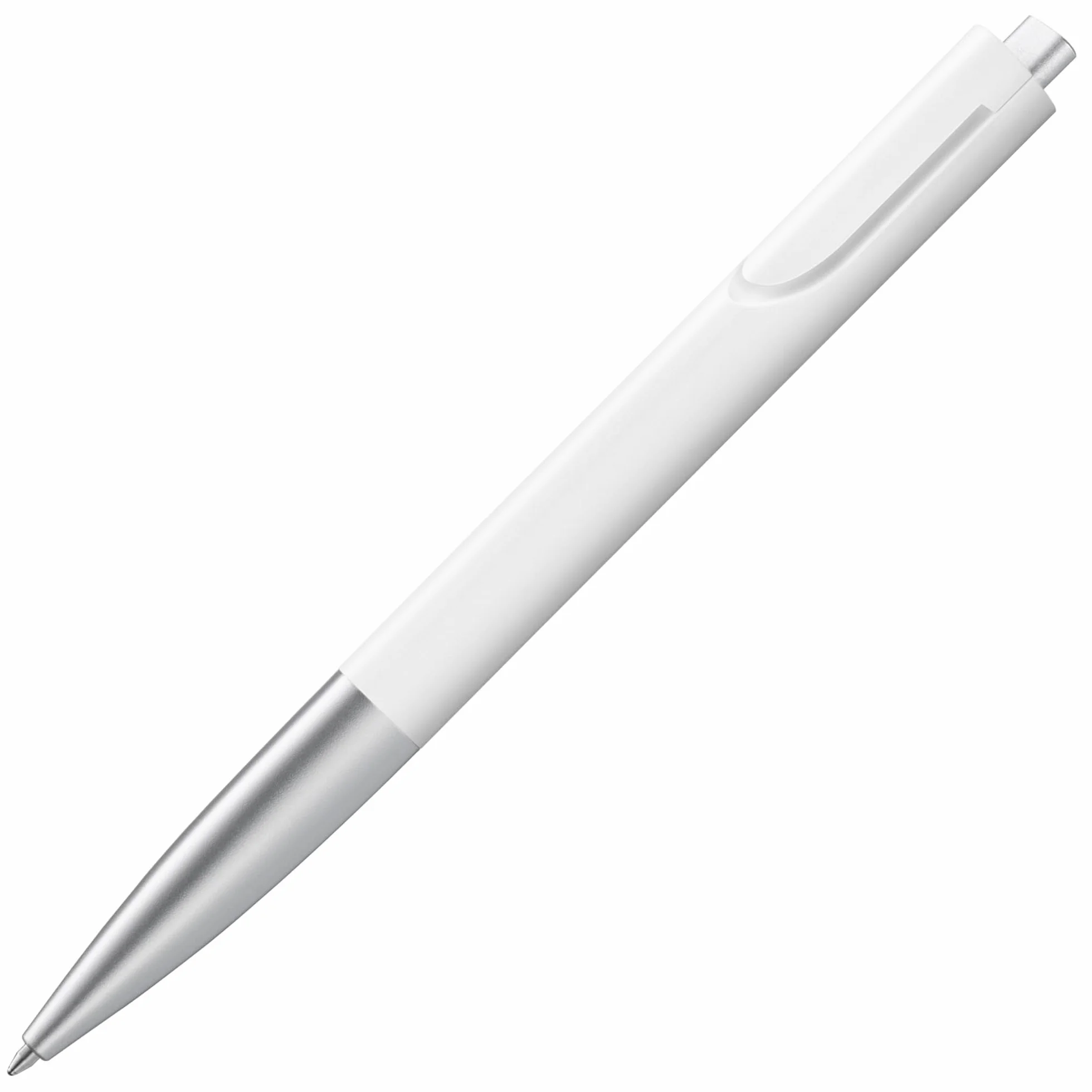 LAMY noto długopis 283 – długopis w kolorze biało-srebrnym z mechanizmem naciskowym – z wkładem o dużej pojemności – linia pisania M
