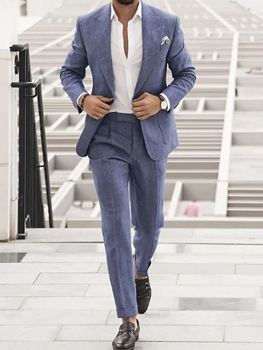 Garnitury męskie slim fit 3-częściowy zestaw jednorzędowa kurtka kamizelka i spodnie
